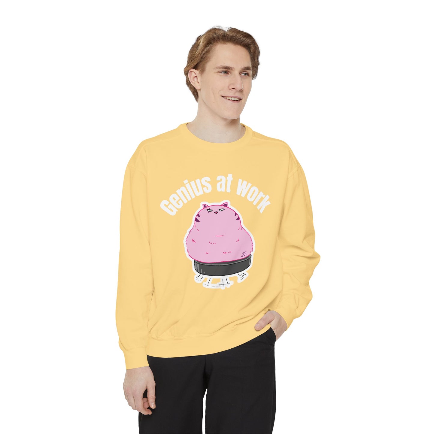 Genius at Work Smart Work 101 Sweatshirt | Unisex Garment-Dyed Sweatshirt
