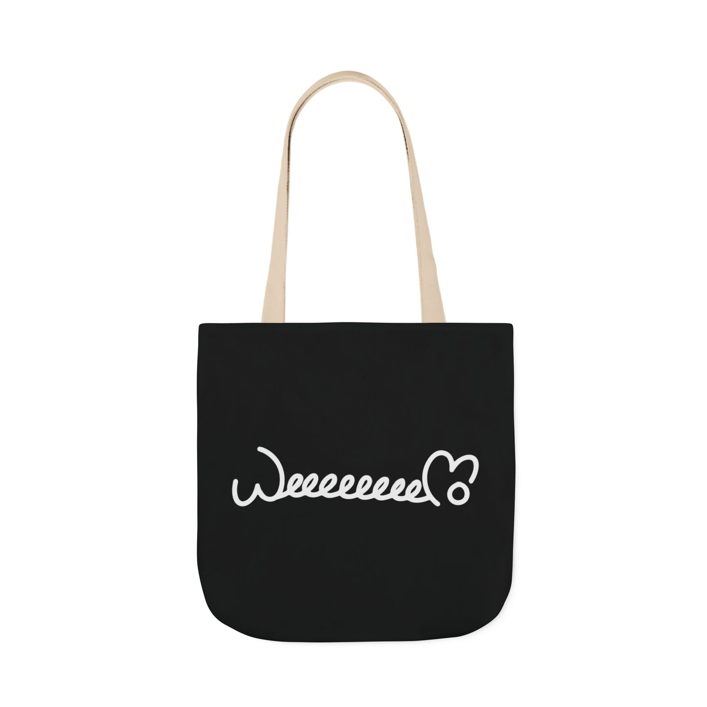 Stress Out? Stretch Out | Black Canvas Tote Bag with Color Straps
