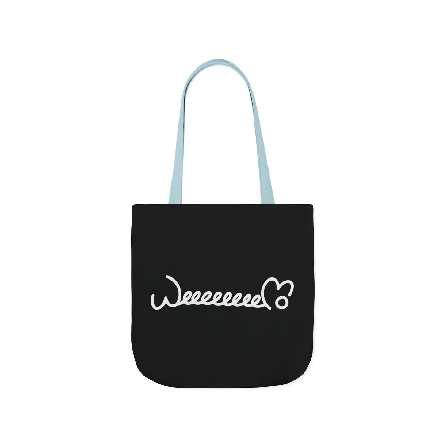 Stress Out? Stretch Out | Black Canvas Tote Bag with Color Straps