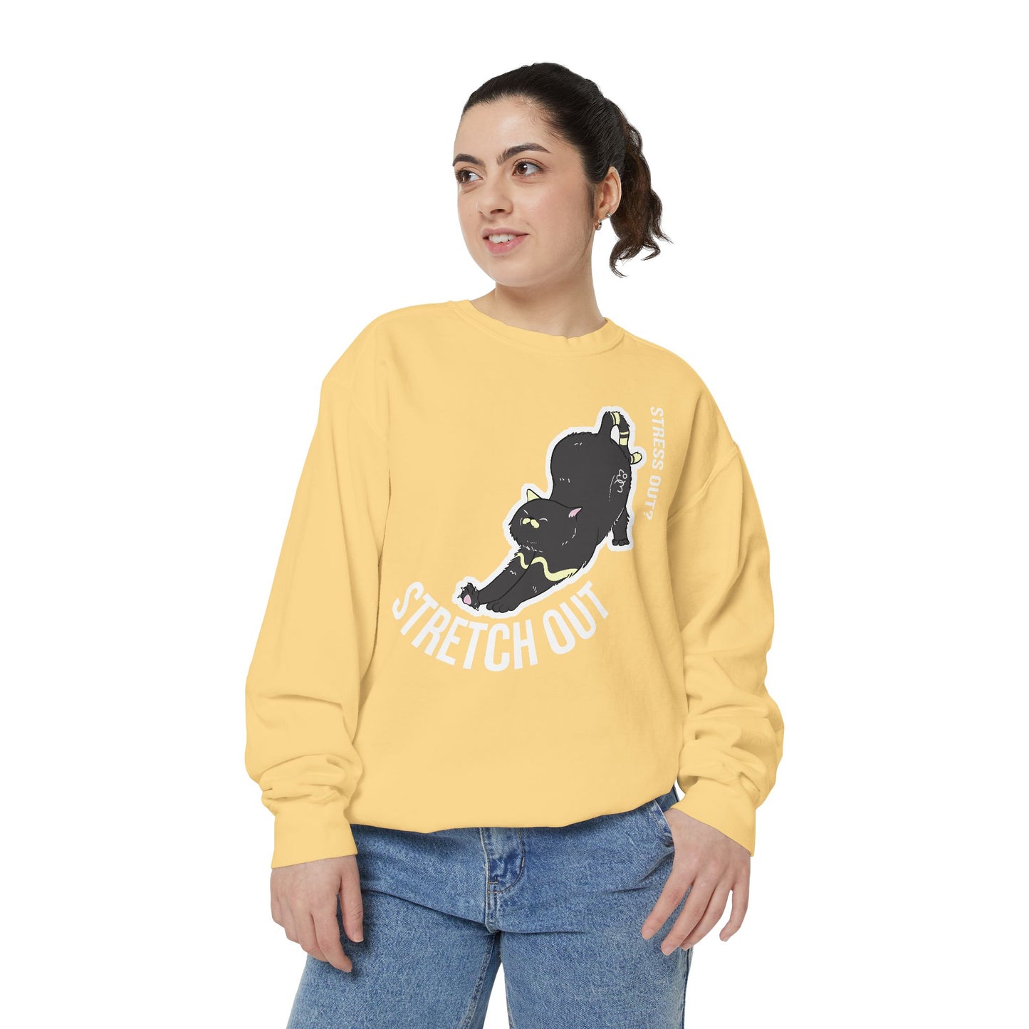 Stress Out? Stretch Out Sweatshirt | Unisex Garment-Dyed Sweatshirt