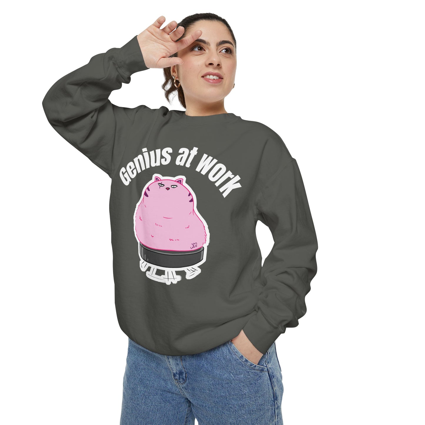 Genius at Work Smart Work 101 Sweatshirt | Unisex Garment-Dyed Sweatshirt