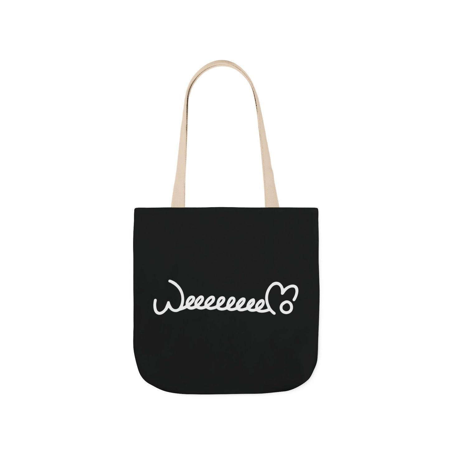 Stress Out? Stretch Out | Black Canvas Tote Bag with Color Straps