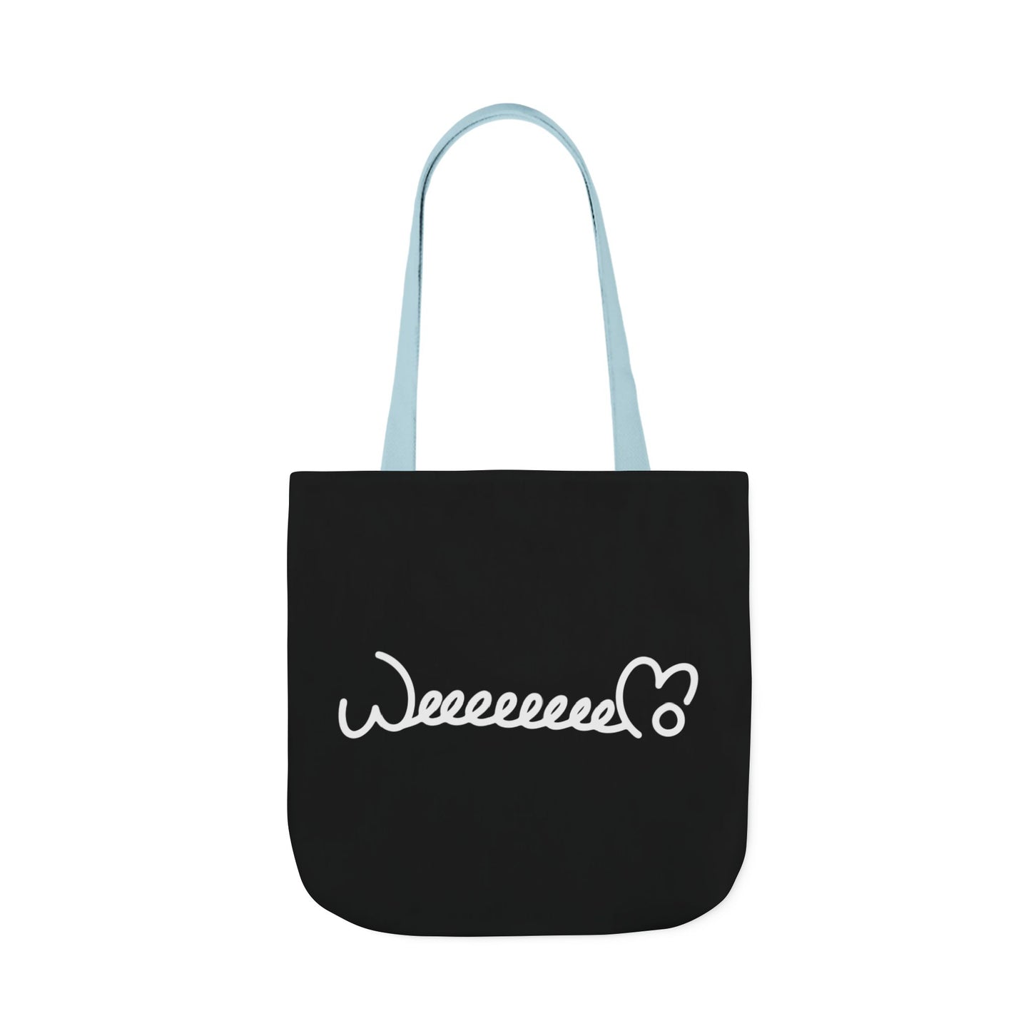 Stress Out? Stretch Out | Black Canvas Tote Bag with Color Straps