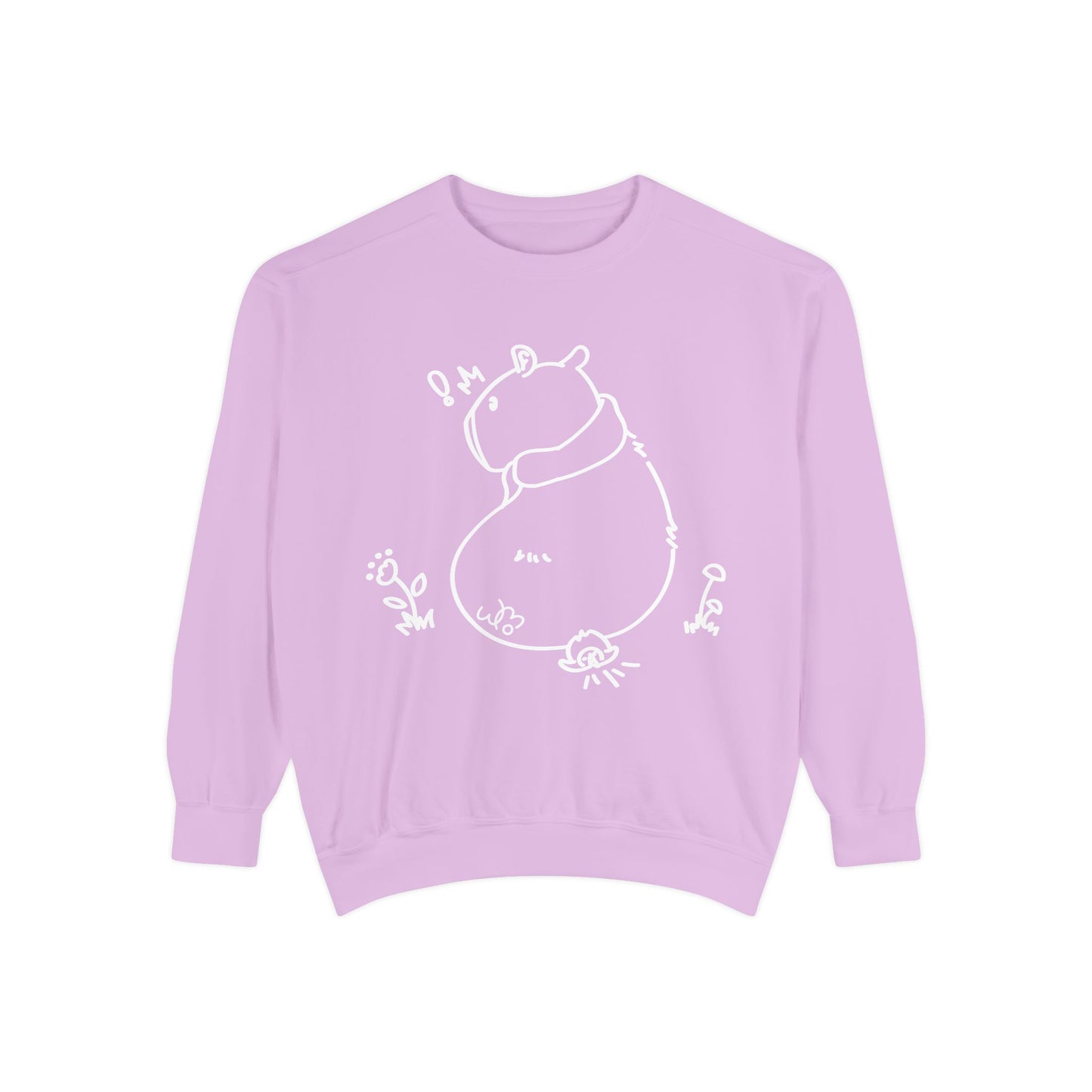 Sitting Capybara & Friend Sweatshirt | Unisex Garment-Dyed Sweatshirt