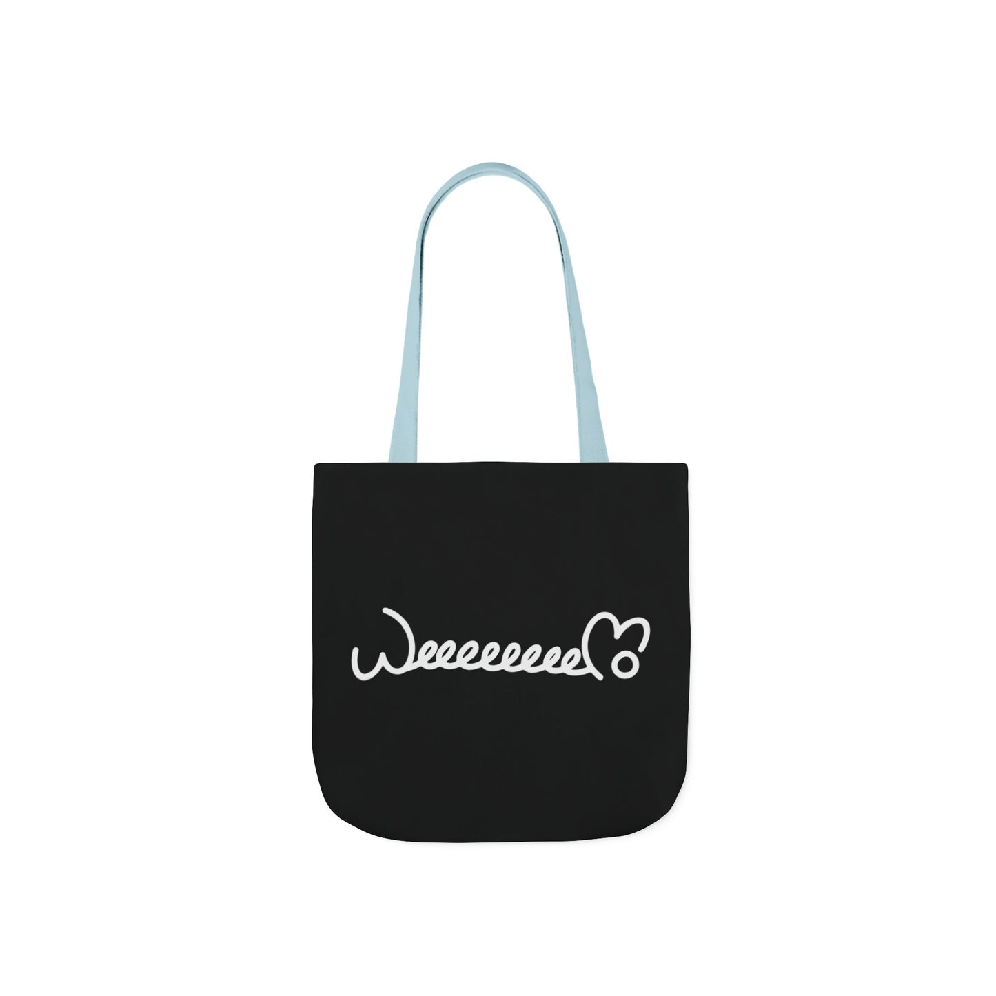 Stress Out? Stretch Out | Black Canvas Tote Bag with Color Straps