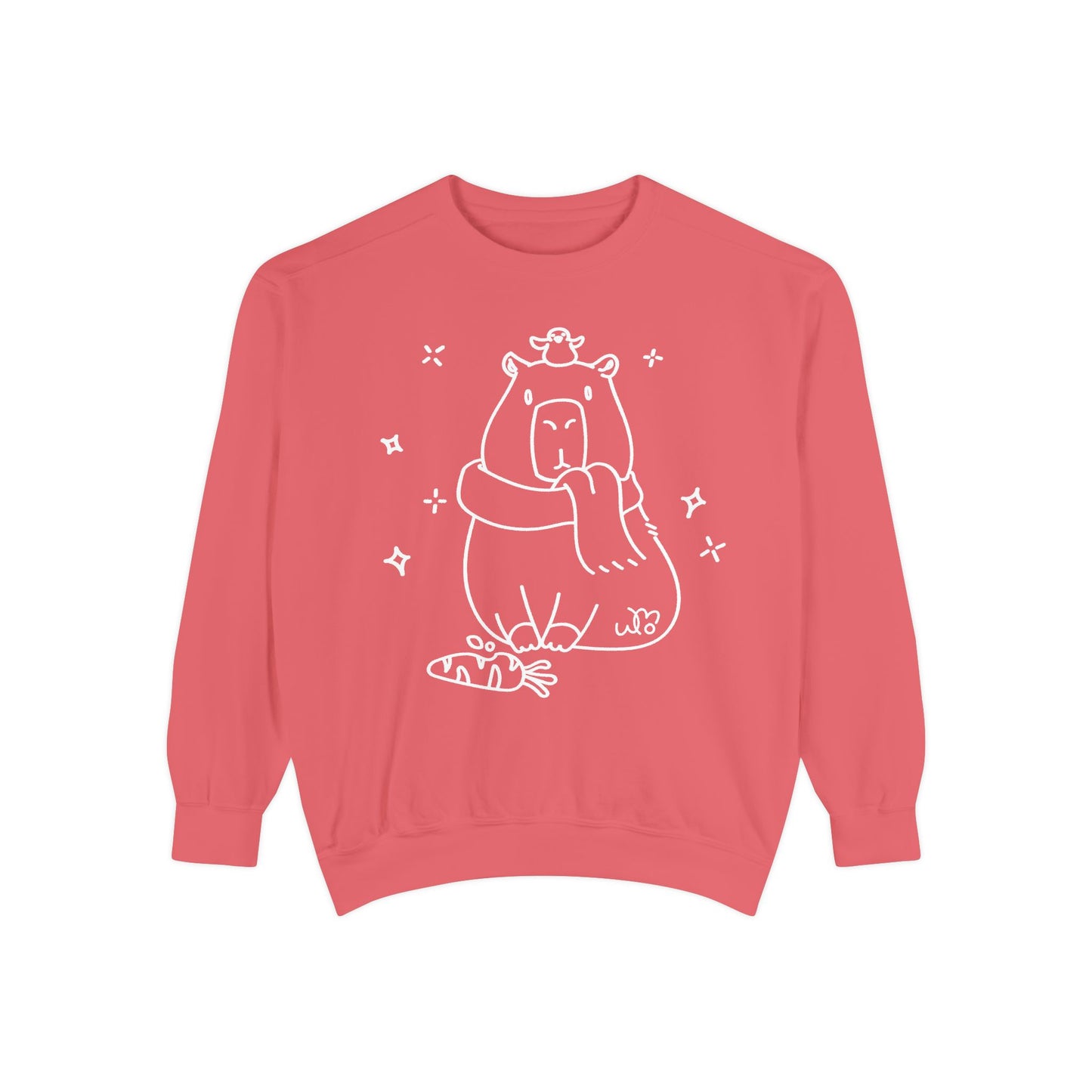 Snacking Capybara & Friend Sweatshirt | Unisex Garment-Dyed Sweatshirt