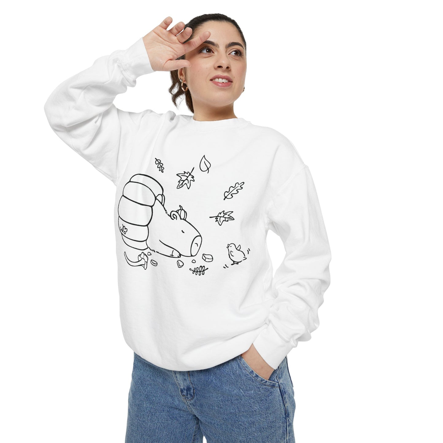 Sleeping Capybara & Friend Sweatshirt | Unisex Garment-Dyed Sweatshirt