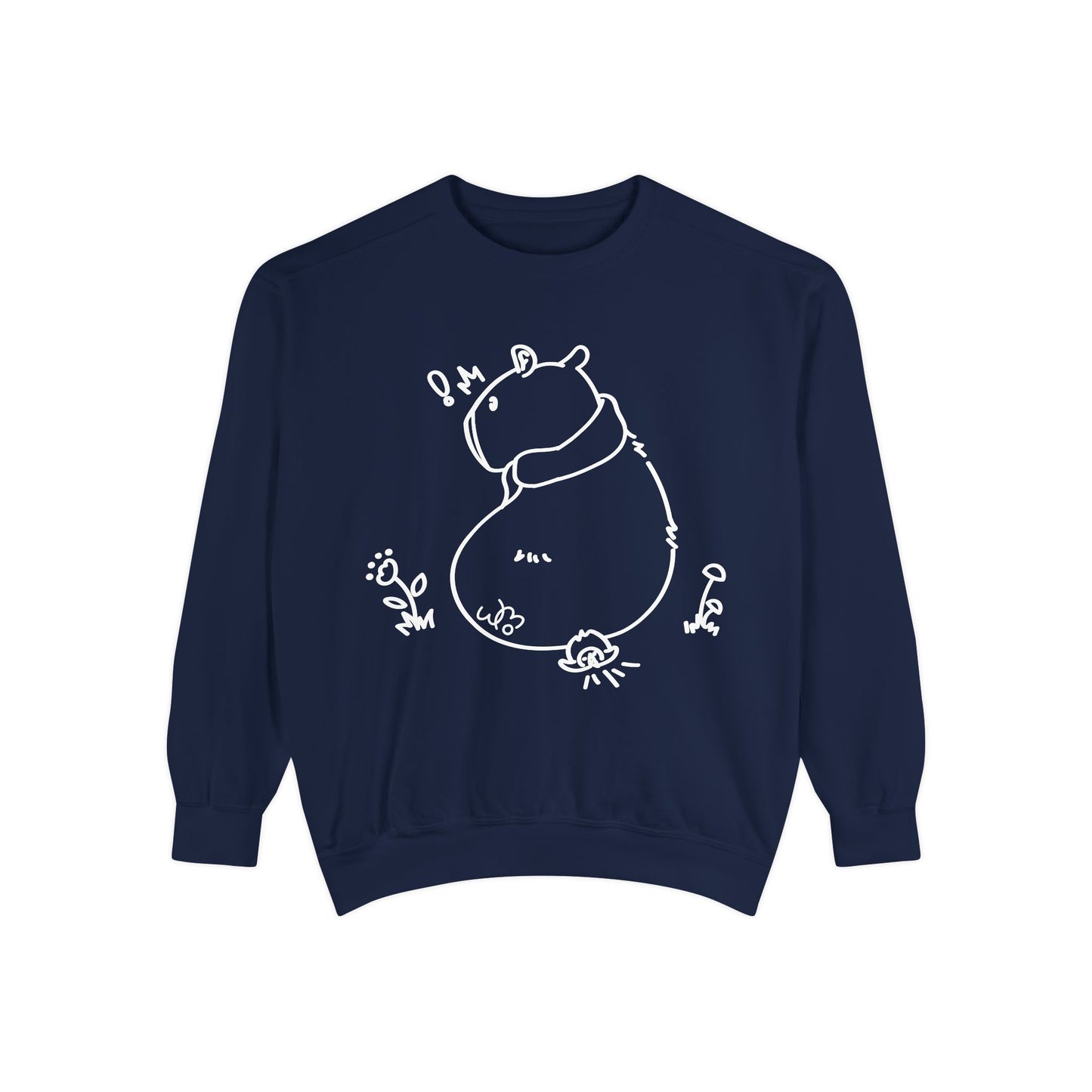 Sitting Capybara & Friend Sweatshirt | Unisex Garment-Dyed Sweatshirt