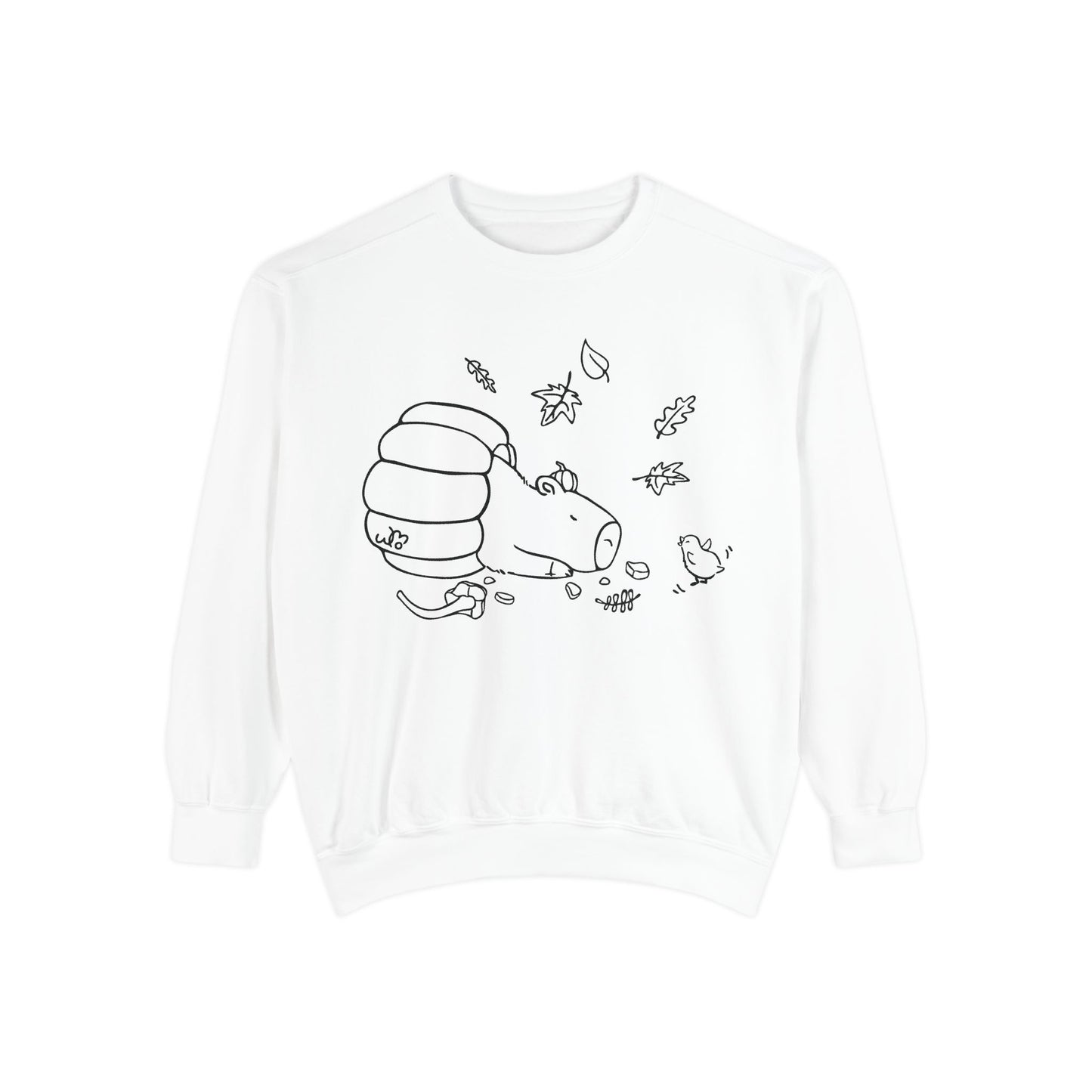Sleeping Capybara & Friend Sweatshirt | Unisex Garment-Dyed Sweatshirt