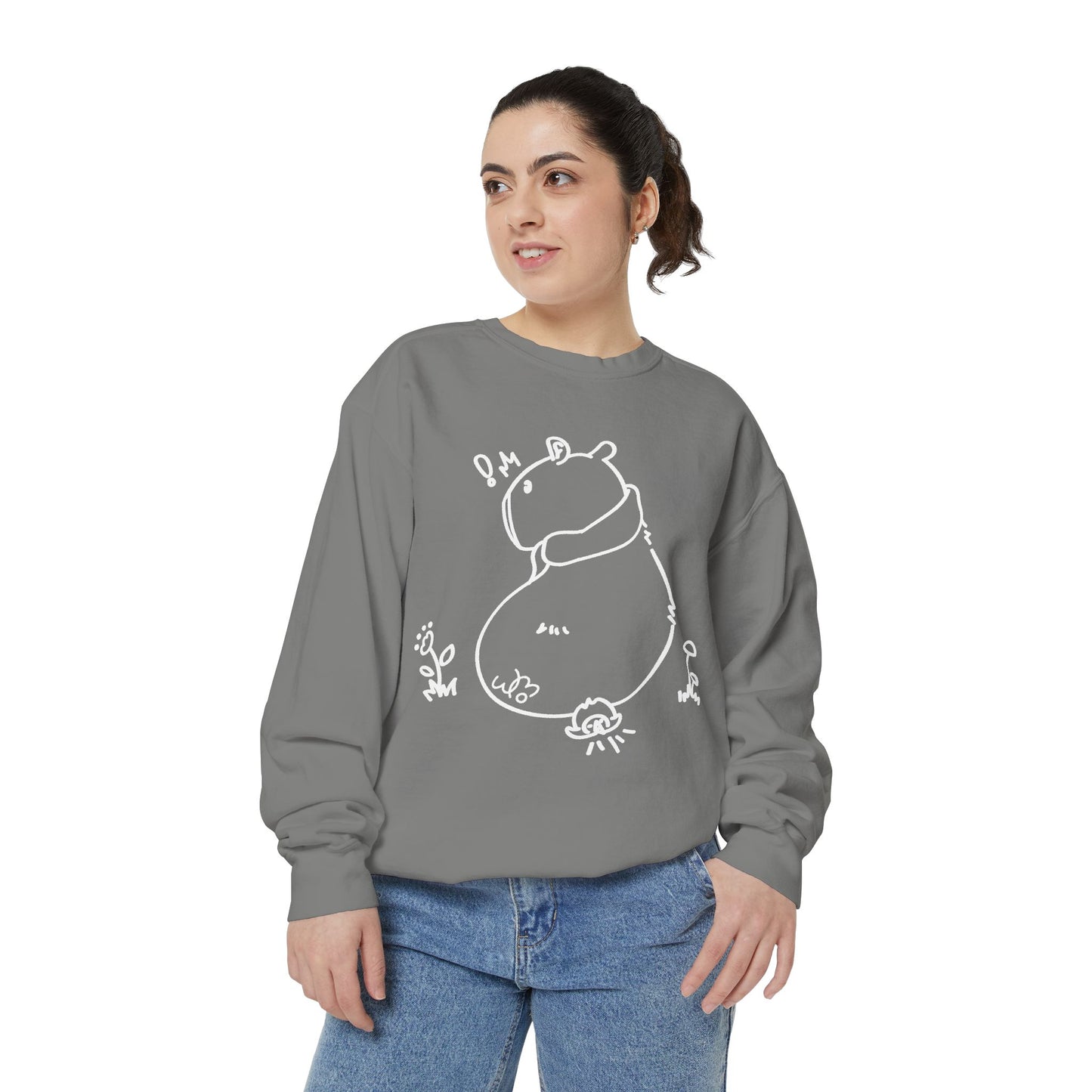 Sitting Capybara & Friend Sweatshirt | Unisex Garment-Dyed Sweatshirt