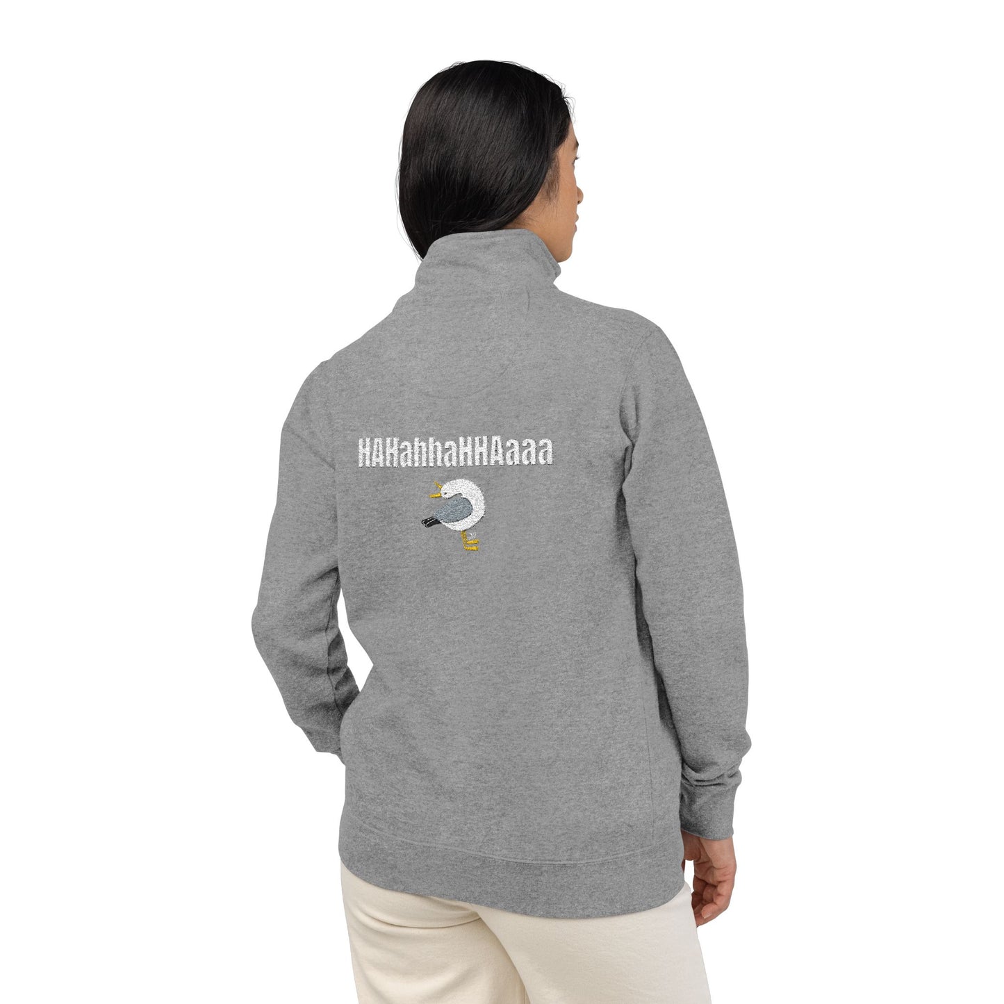 HAHahhaHHAaaa Laughing Seagull Unisex Fleece Pullover (Embroidery)