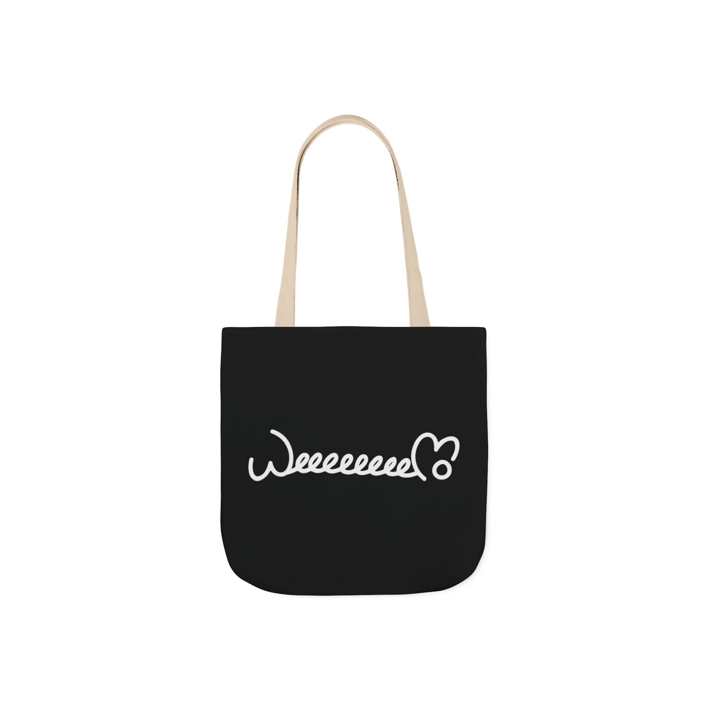 Stress Out? Stretch Out | Black Canvas Tote Bag with Color Straps