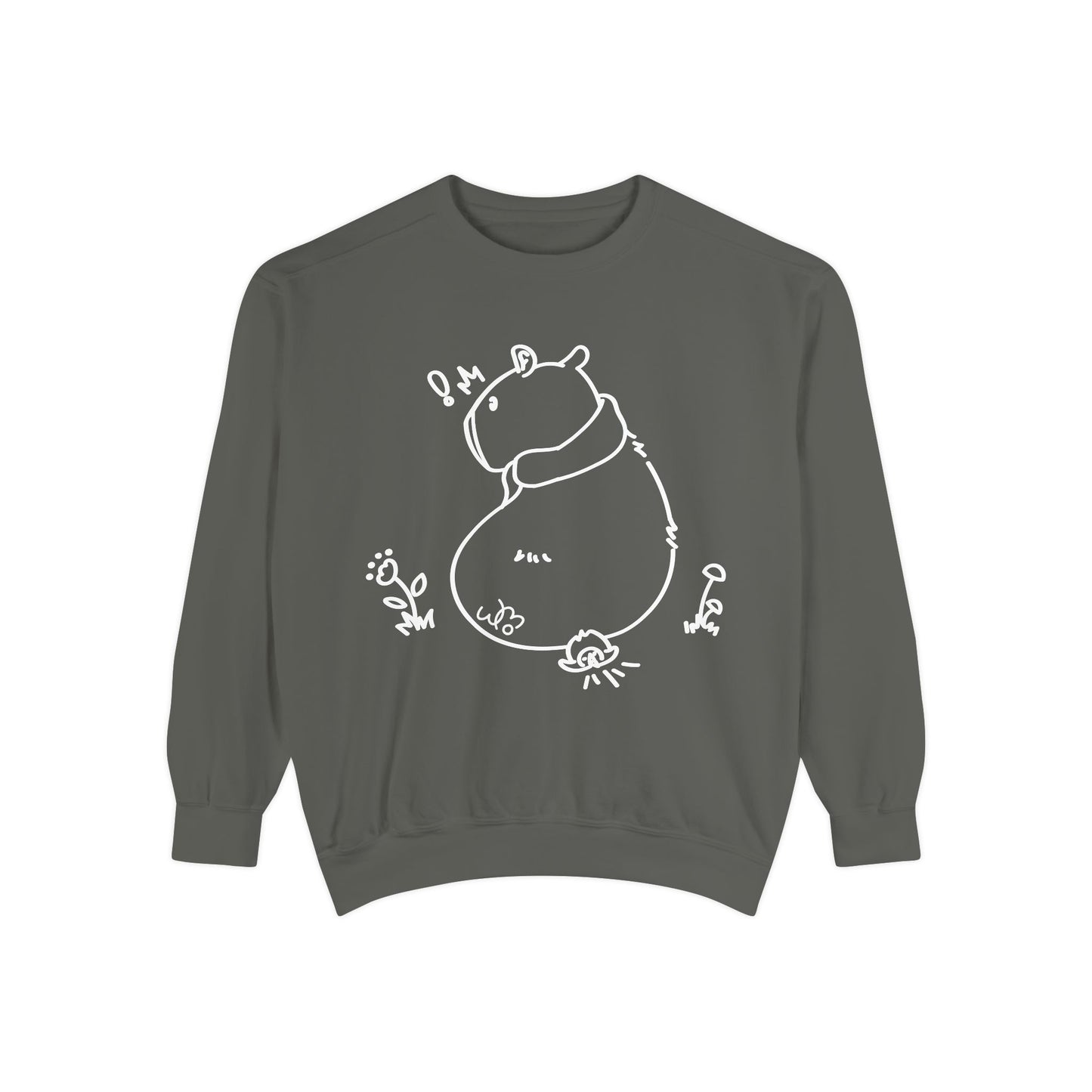 Sitting Capybara & Friend Sweatshirt | Unisex Garment-Dyed Sweatshirt