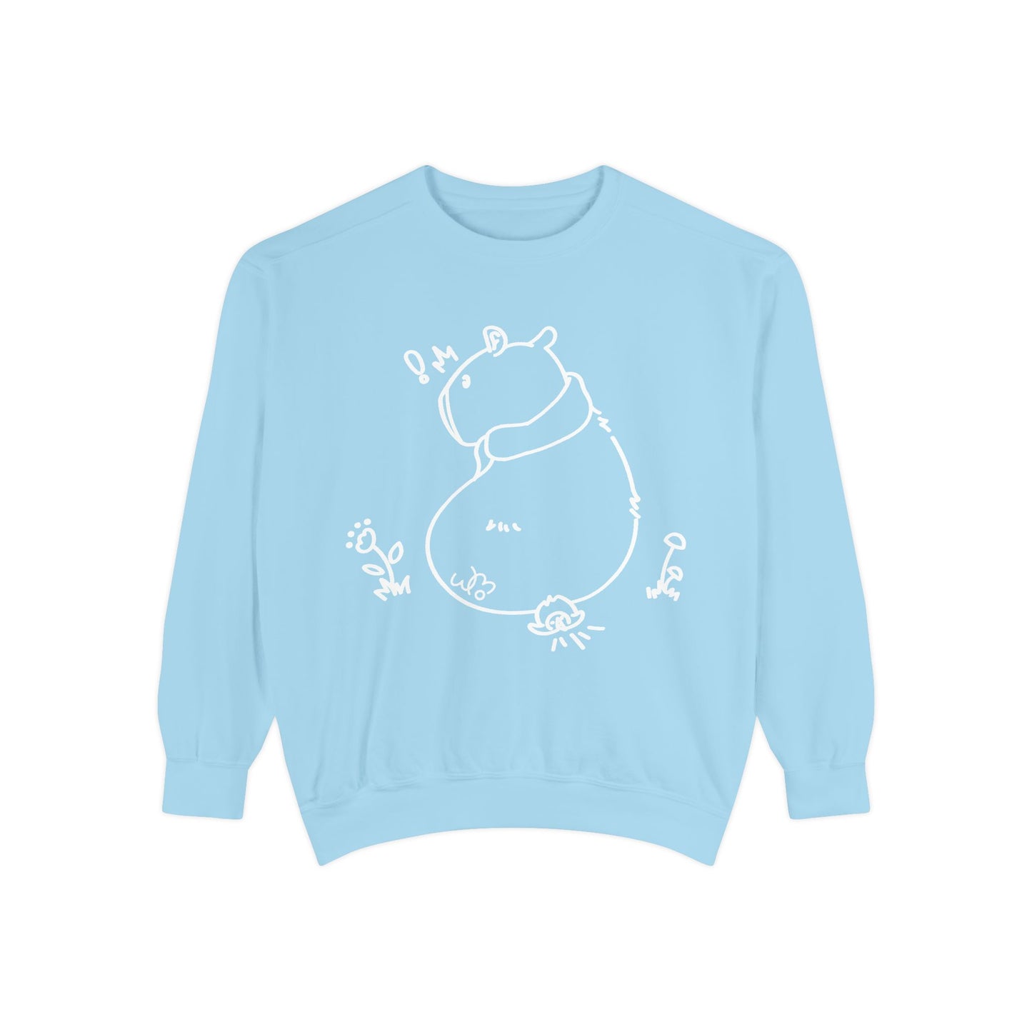 Sitting Capybara & Friend Sweatshirt | Unisex Garment-Dyed Sweatshirt