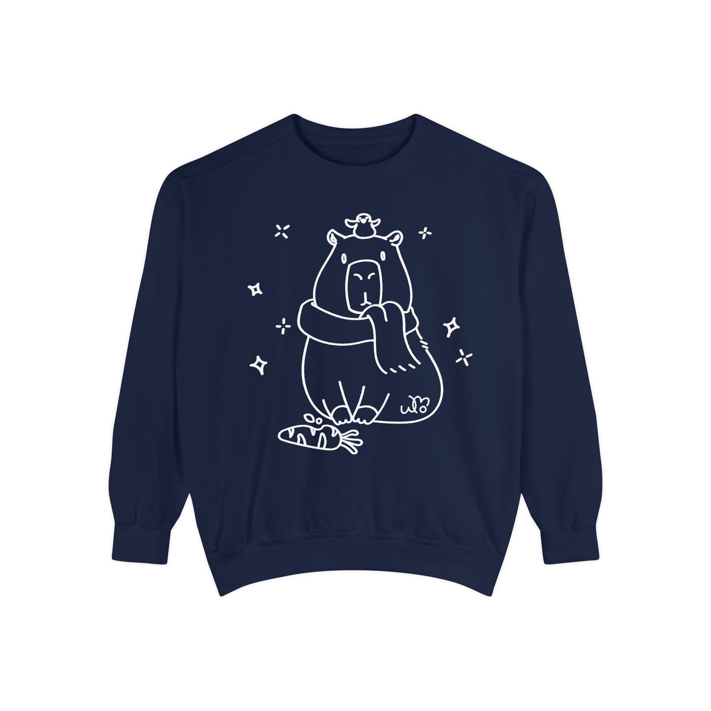 Snacking Capybara & Friend Sweatshirt | Unisex Garment-Dyed Sweatshirt