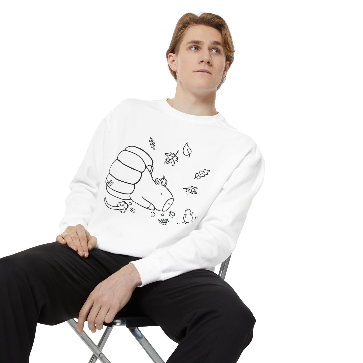 Sleeping Capybara & Friend Sweatshirt | Unisex Garment-Dyed Sweatshirt