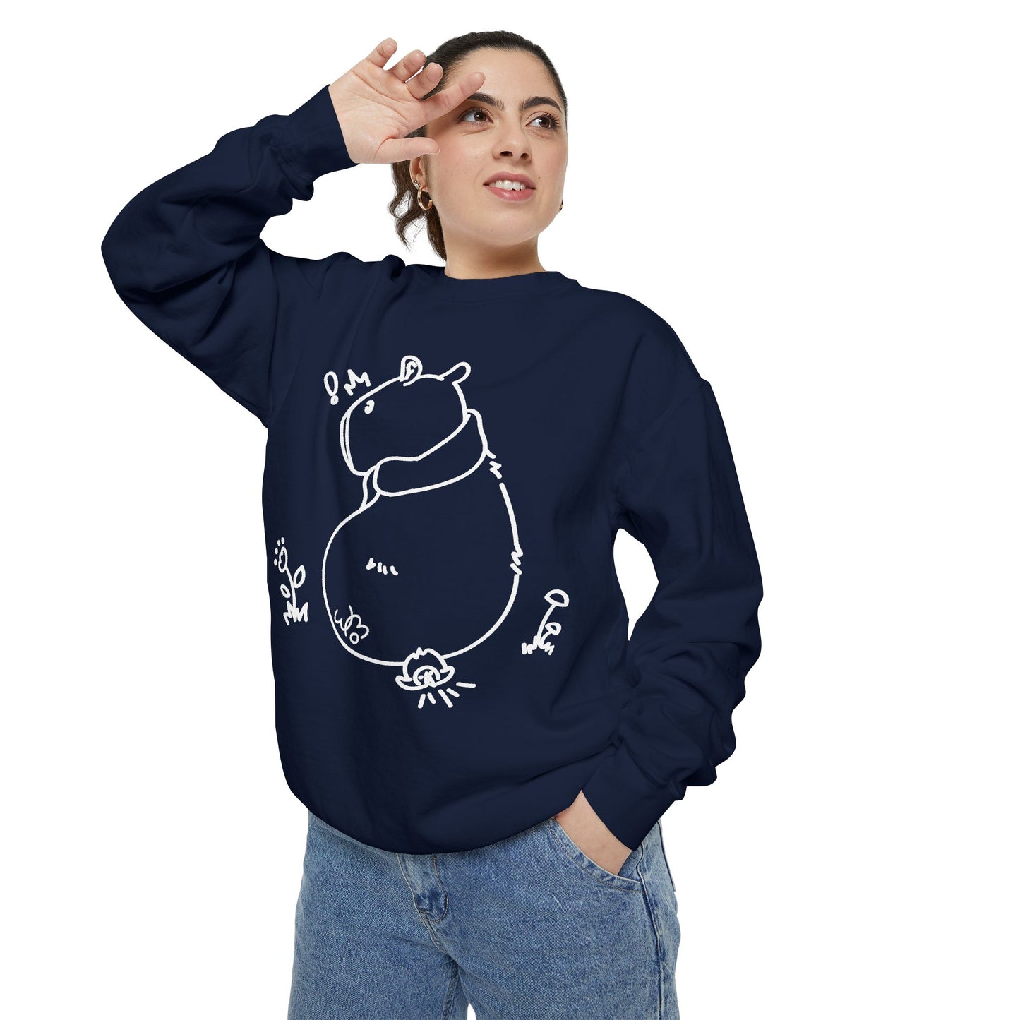 Sitting Capybara & Friend Sweatshirt | Unisex Garment-Dyed Sweatshirt