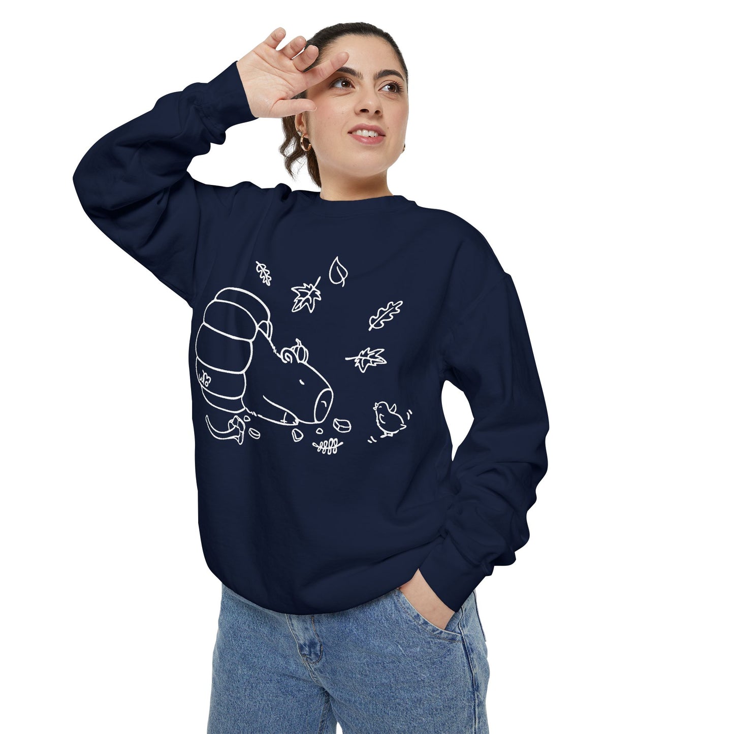 Sleeping Capybara & Friend Sweatshirt | Unisex Garment-Dyed Sweatshirt