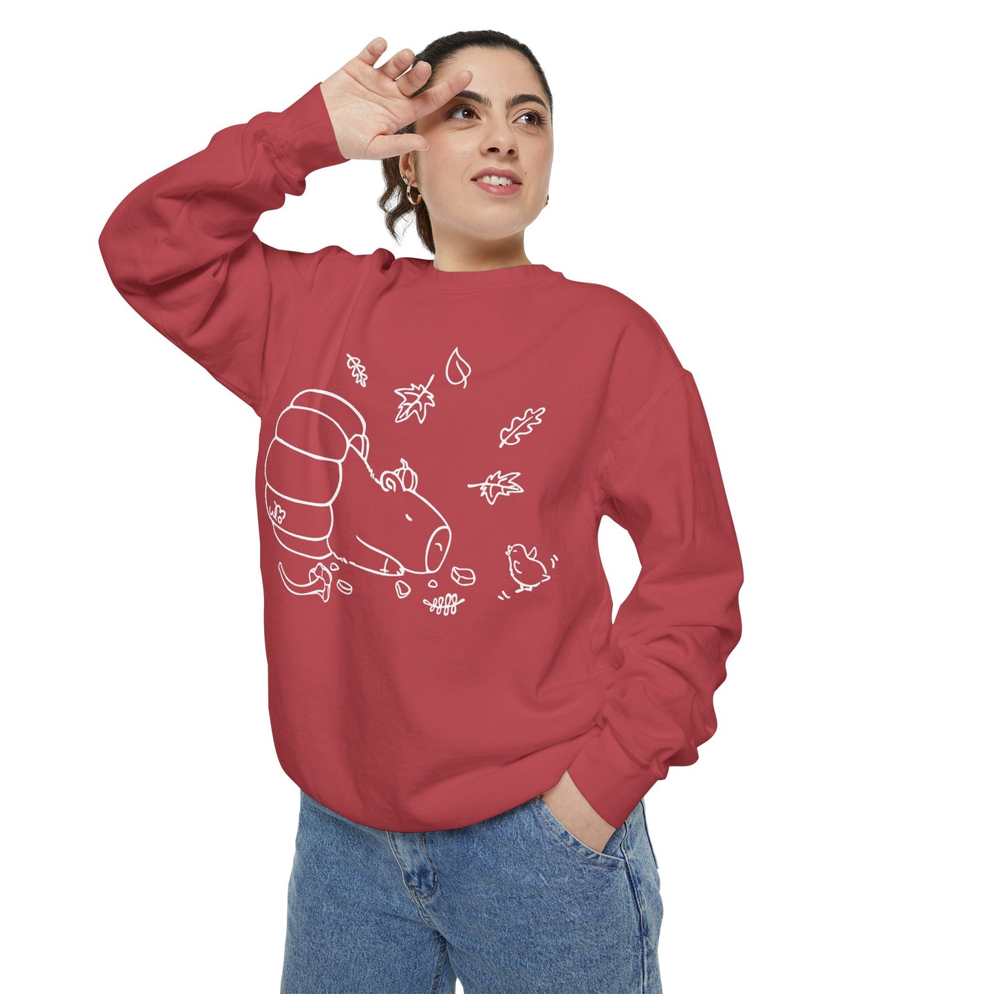 Sleeping Capybara & Friend Sweatshirt | Unisex Garment-Dyed Sweatshirt