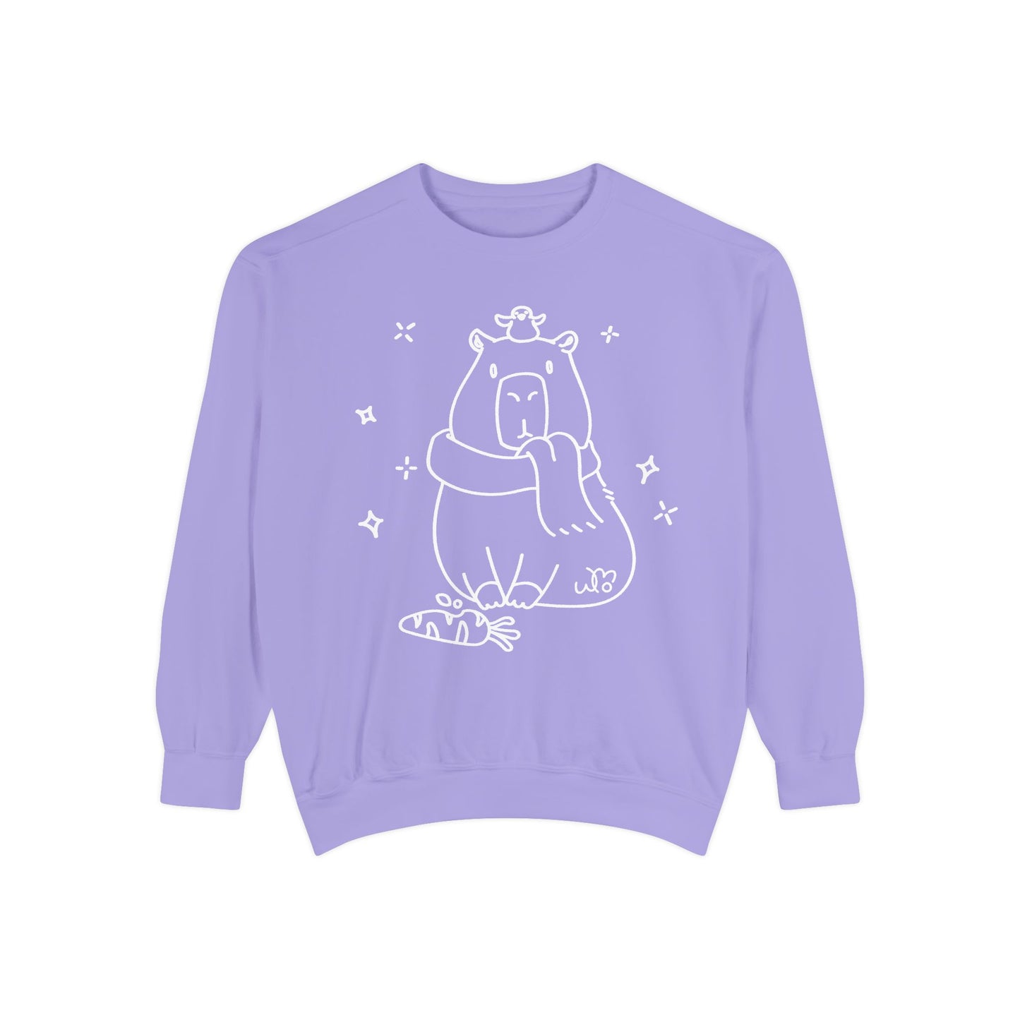 Snacking Capybara & Friend Sweatshirt | Unisex Garment-Dyed Sweatshirt