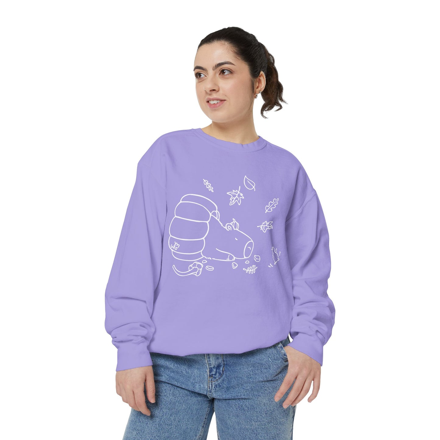Sleeping Capybara & Friend Sweatshirt | Unisex Garment-Dyed Sweatshirt