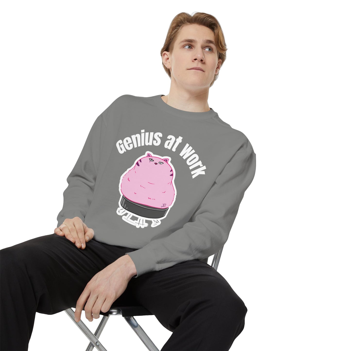 Genius at Work Smart Work 101 Sweatshirt | Unisex Garment-Dyed Sweatshirt