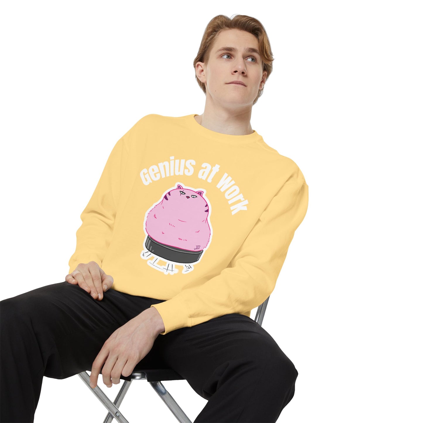 Genius at Work Smart Work 101 Sweatshirt | Unisex Garment-Dyed Sweatshirt