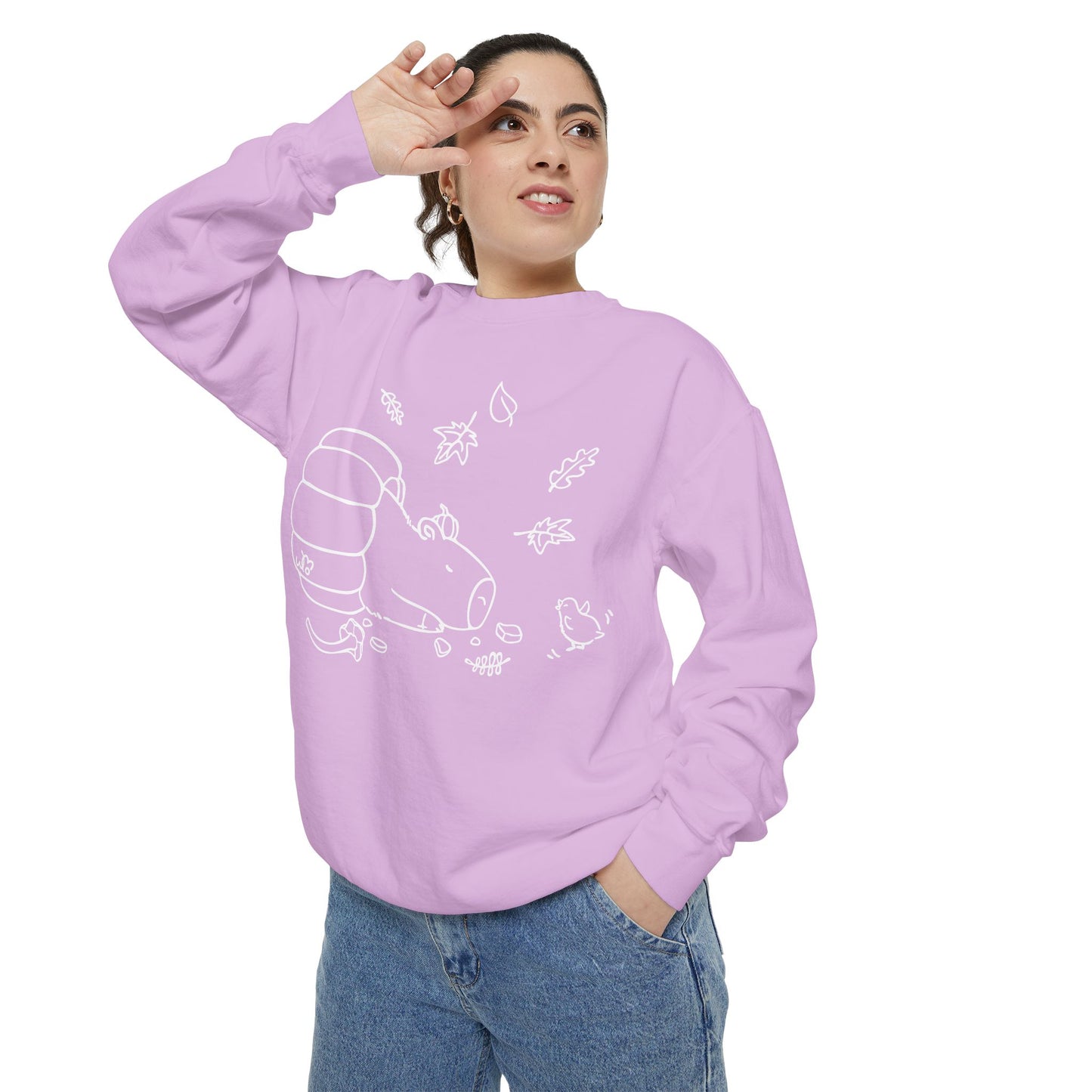 Sleeping Capybara & Friend Sweatshirt | Unisex Garment-Dyed Sweatshirt