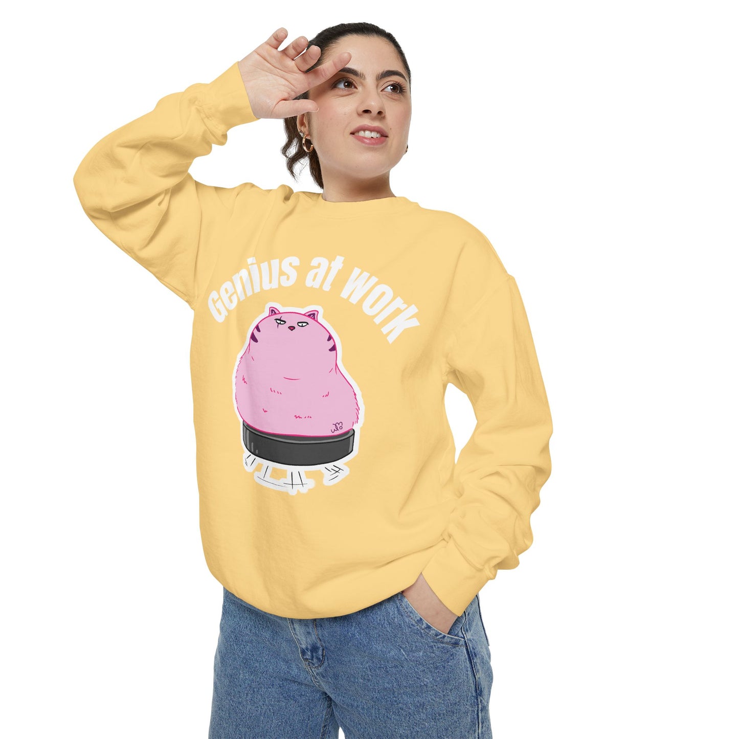 Genius at Work Smart Work 101 Sweatshirt | Unisex Garment-Dyed Sweatshirt