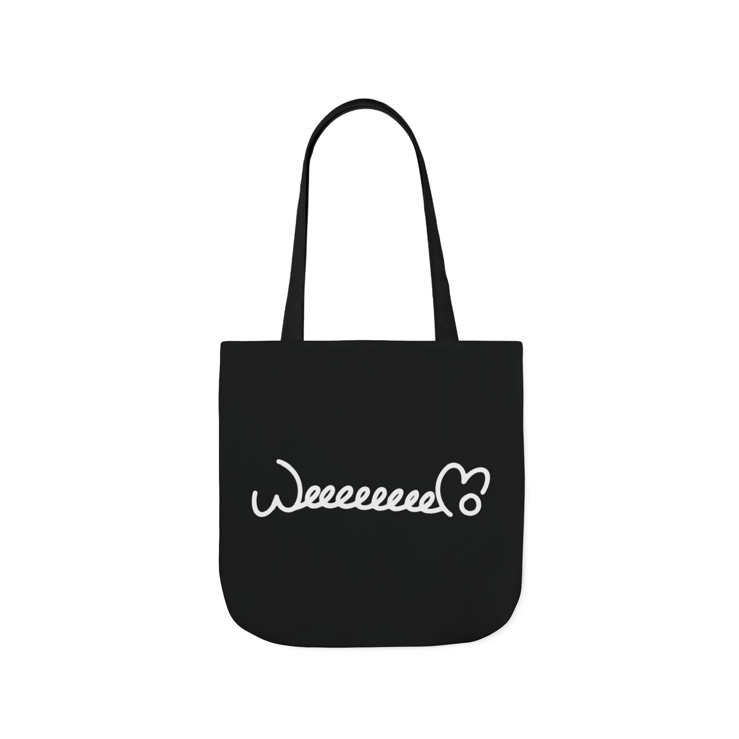 Stress Out? Stretch Out | Black Canvas Tote Bag with Color Straps