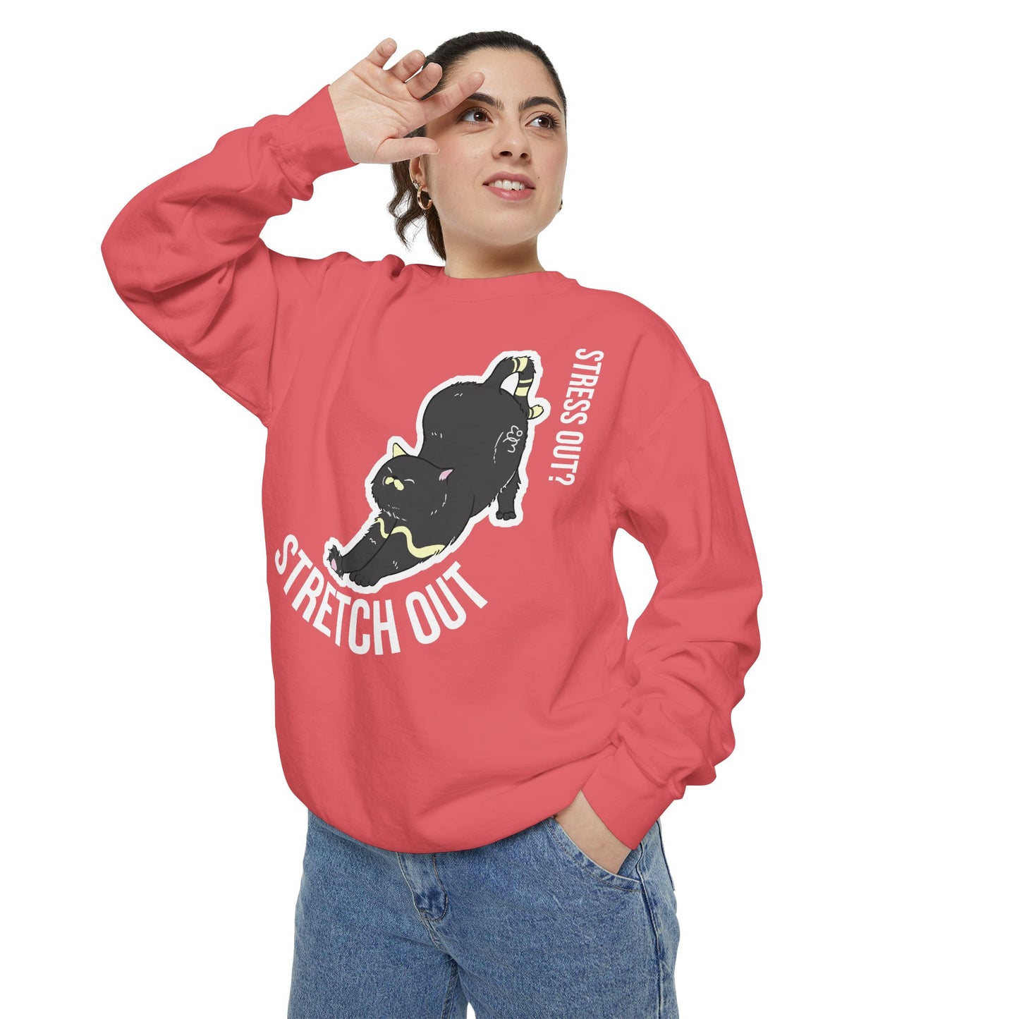 Stress Out? Stretch Out Sweatshirt | Unisex Garment-Dyed Sweatshirt