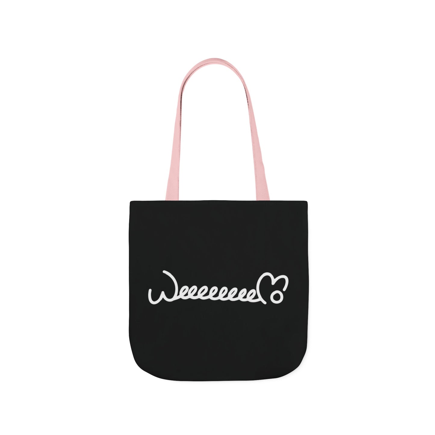 Stress Out? Stretch Out | Black Canvas Tote Bag with Color Straps