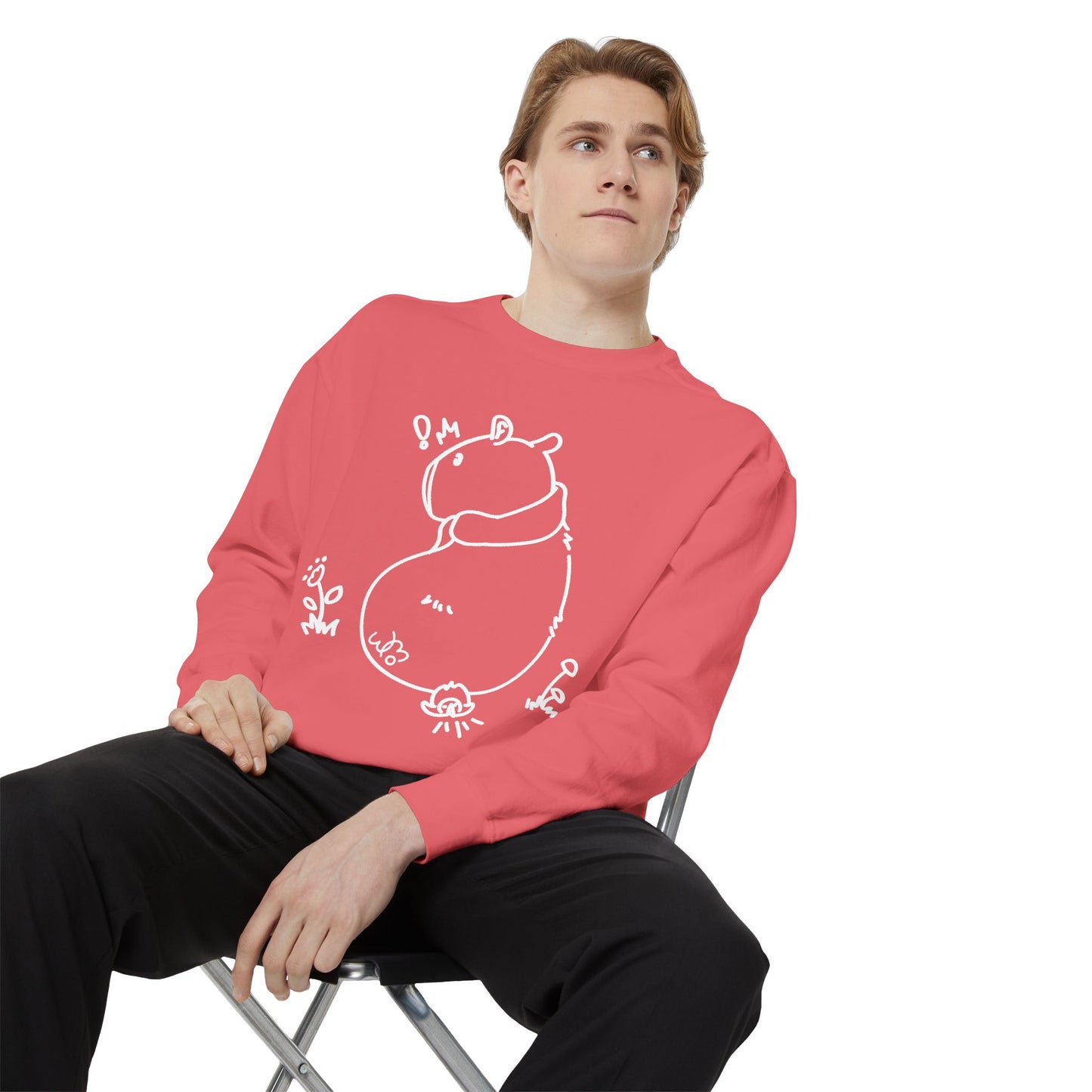 Sitting Capybara & Friend Sweatshirt | Unisex Garment-Dyed Sweatshirt