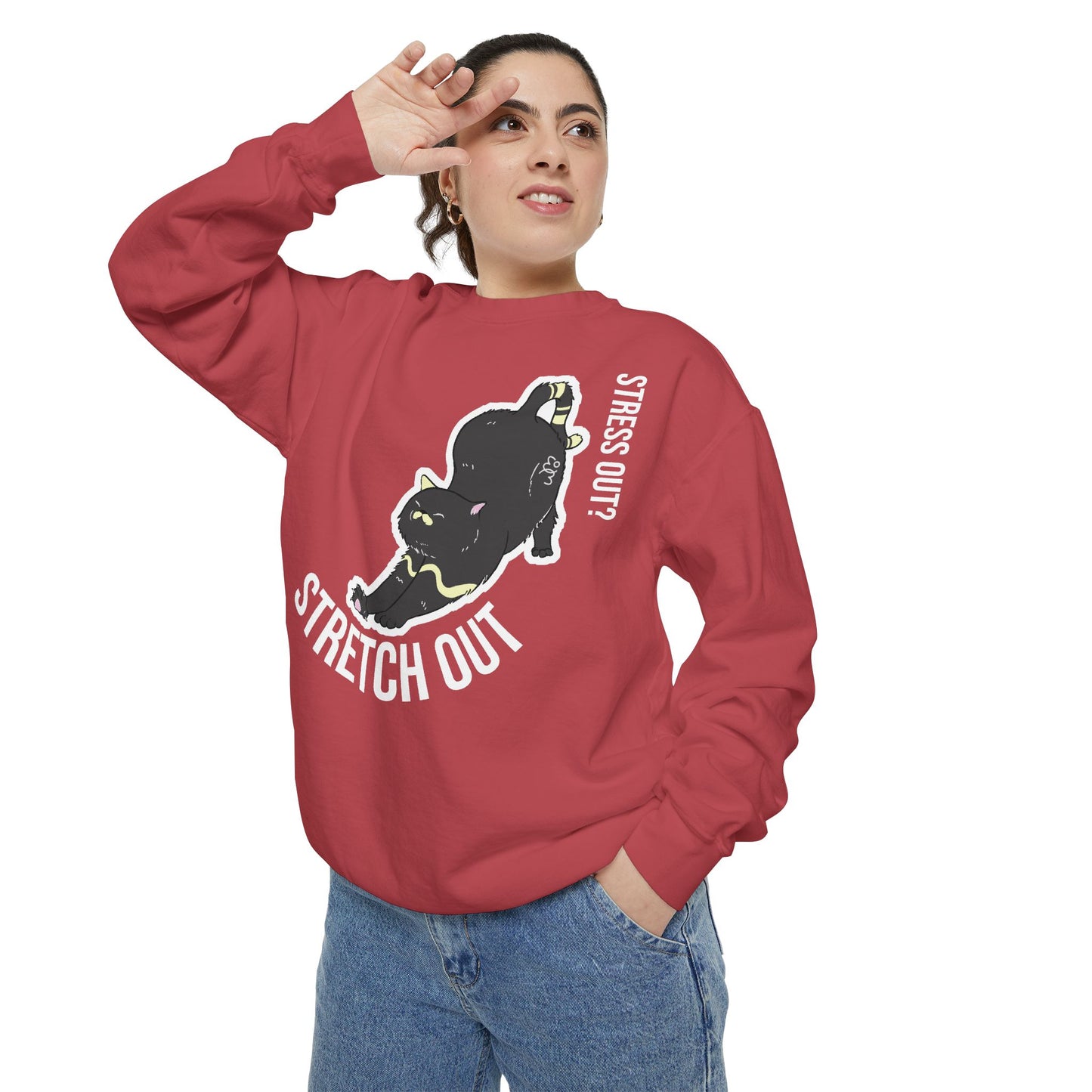 Stress Out? Stretch Out Sweatshirt | Unisex Garment-Dyed Sweatshirt