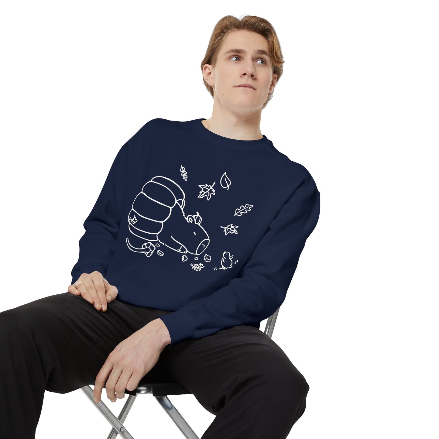 Sleeping Capybara & Friend Sweatshirt | Unisex Garment-Dyed Sweatshirt