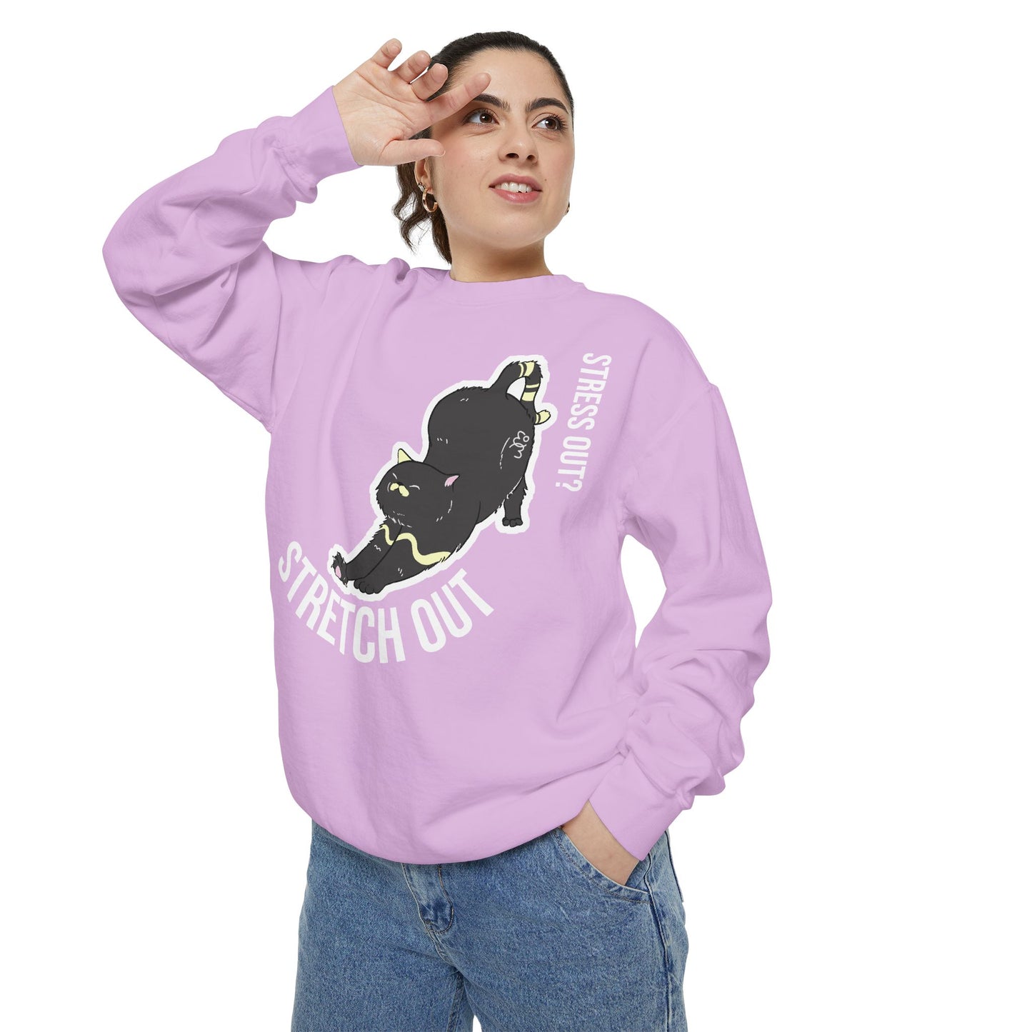 Stress Out? Stretch Out Sweatshirt | Unisex Garment-Dyed Sweatshirt