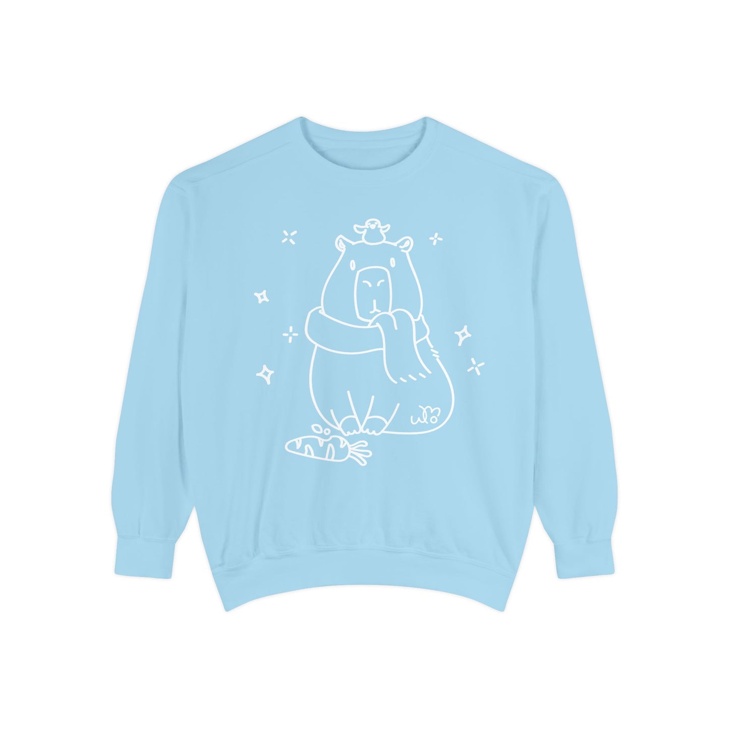 Snacking Capybara & Friend Sweatshirt | Unisex Garment-Dyed Sweatshirt