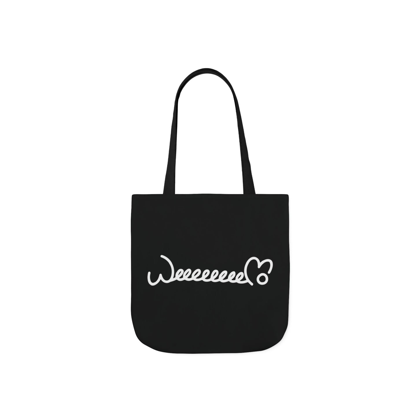 Stress Out? Stretch Out | Black Canvas Tote Bag with Color Straps