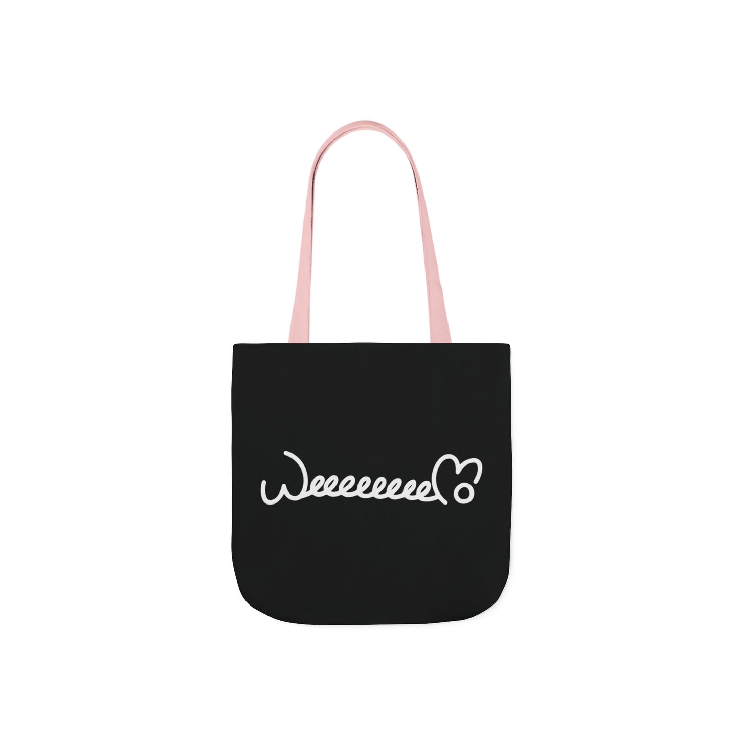 Stress Out? Stretch Out | Black Canvas Tote Bag with Color Straps