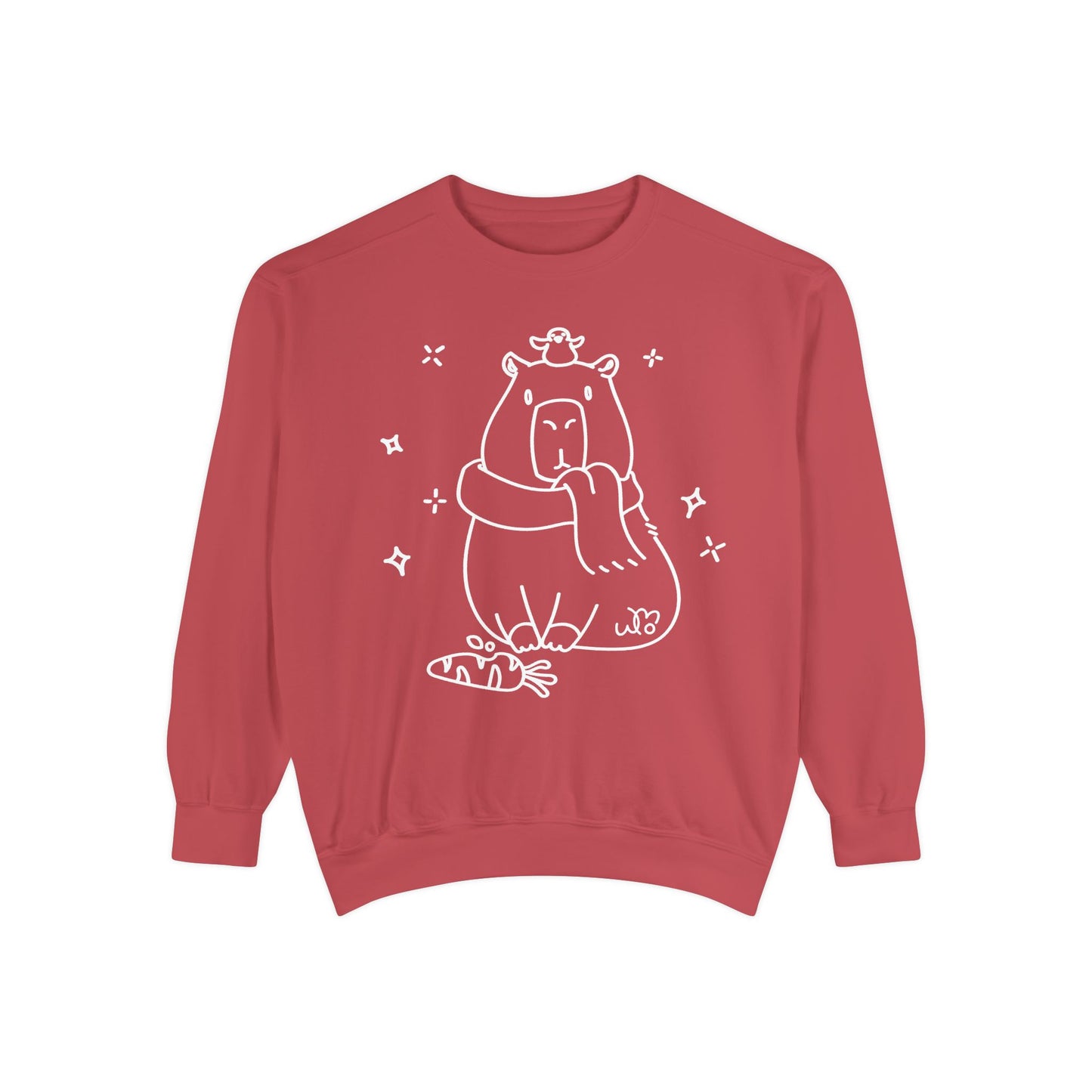 Snacking Capybara & Friend Sweatshirt | Unisex Garment-Dyed Sweatshirt