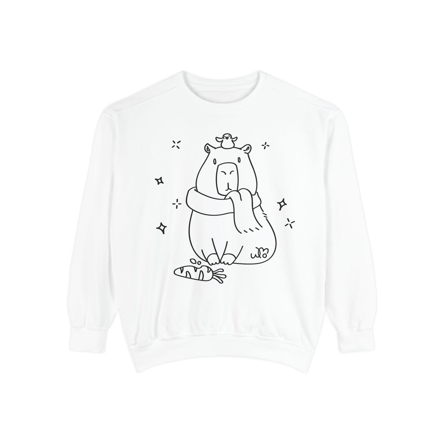 Snacking Capybara & Friend Sweatshirt | Unisex Garment-Dyed Sweatshirt