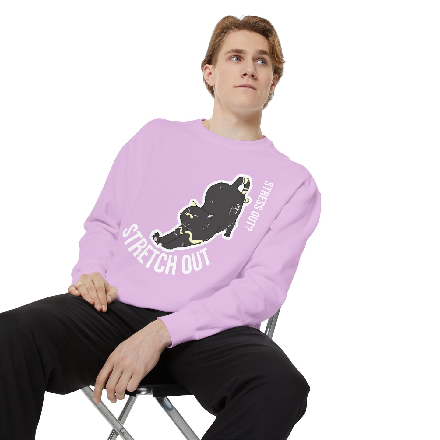 Stress Out? Stretch Out Sweatshirt | Unisex Garment-Dyed Sweatshirt