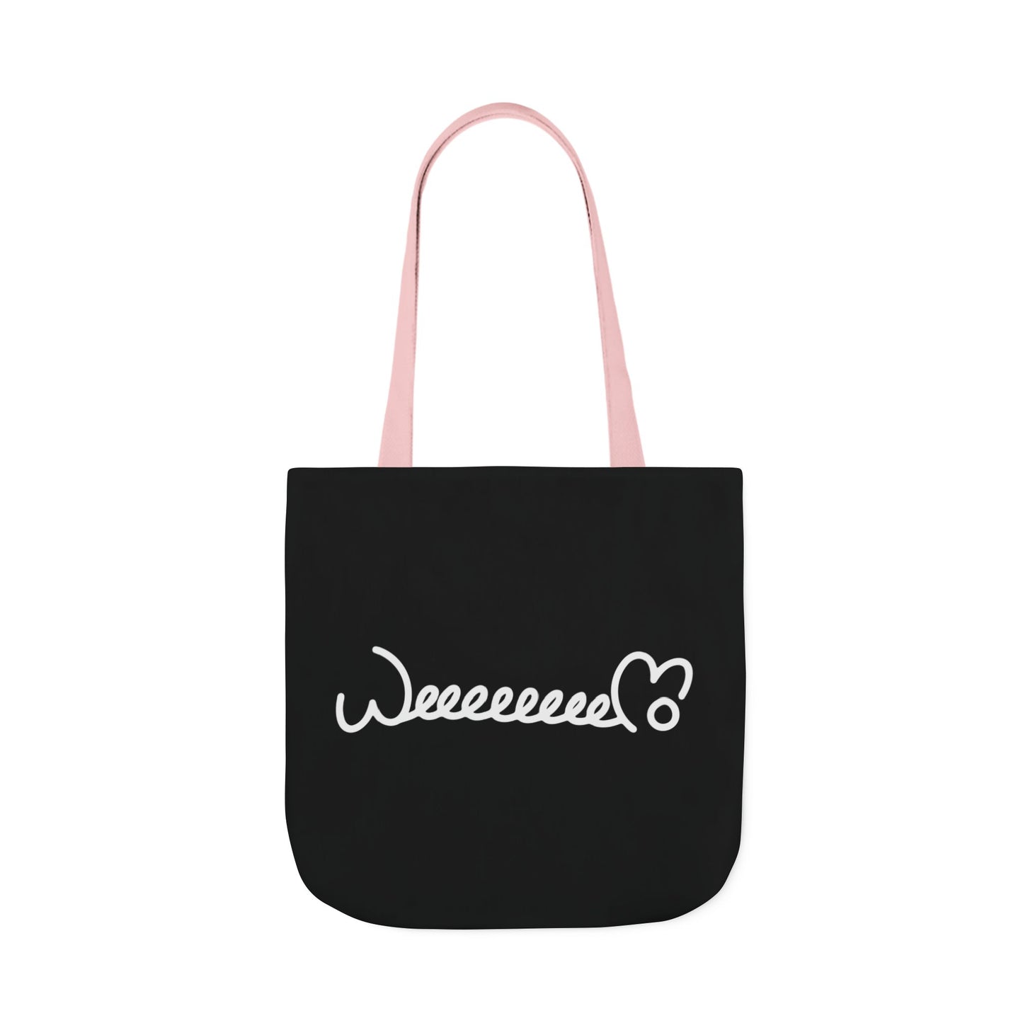 Stress Out? Stretch Out | Black Canvas Tote Bag with Color Straps