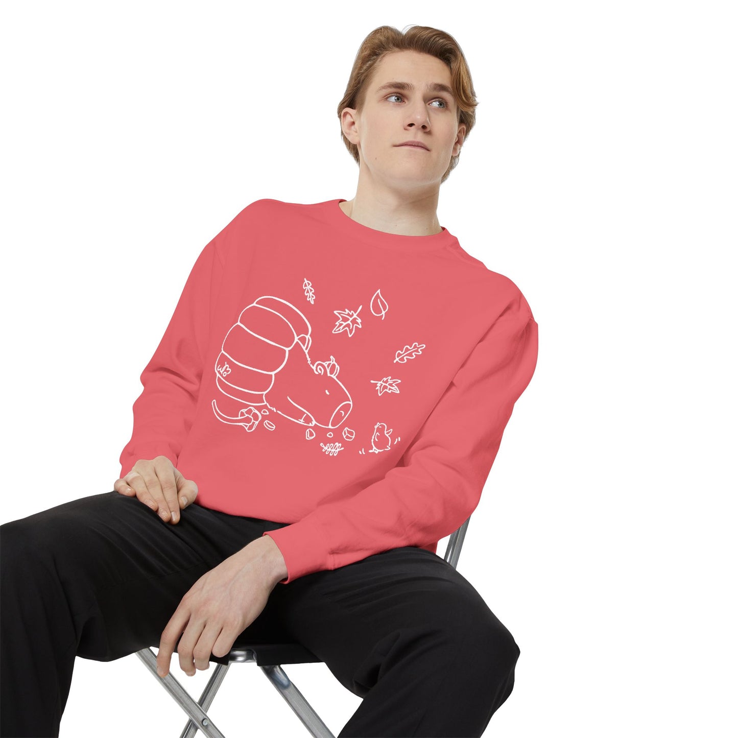 Sleeping Capybara & Friend Sweatshirt | Unisex Garment-Dyed Sweatshirt
