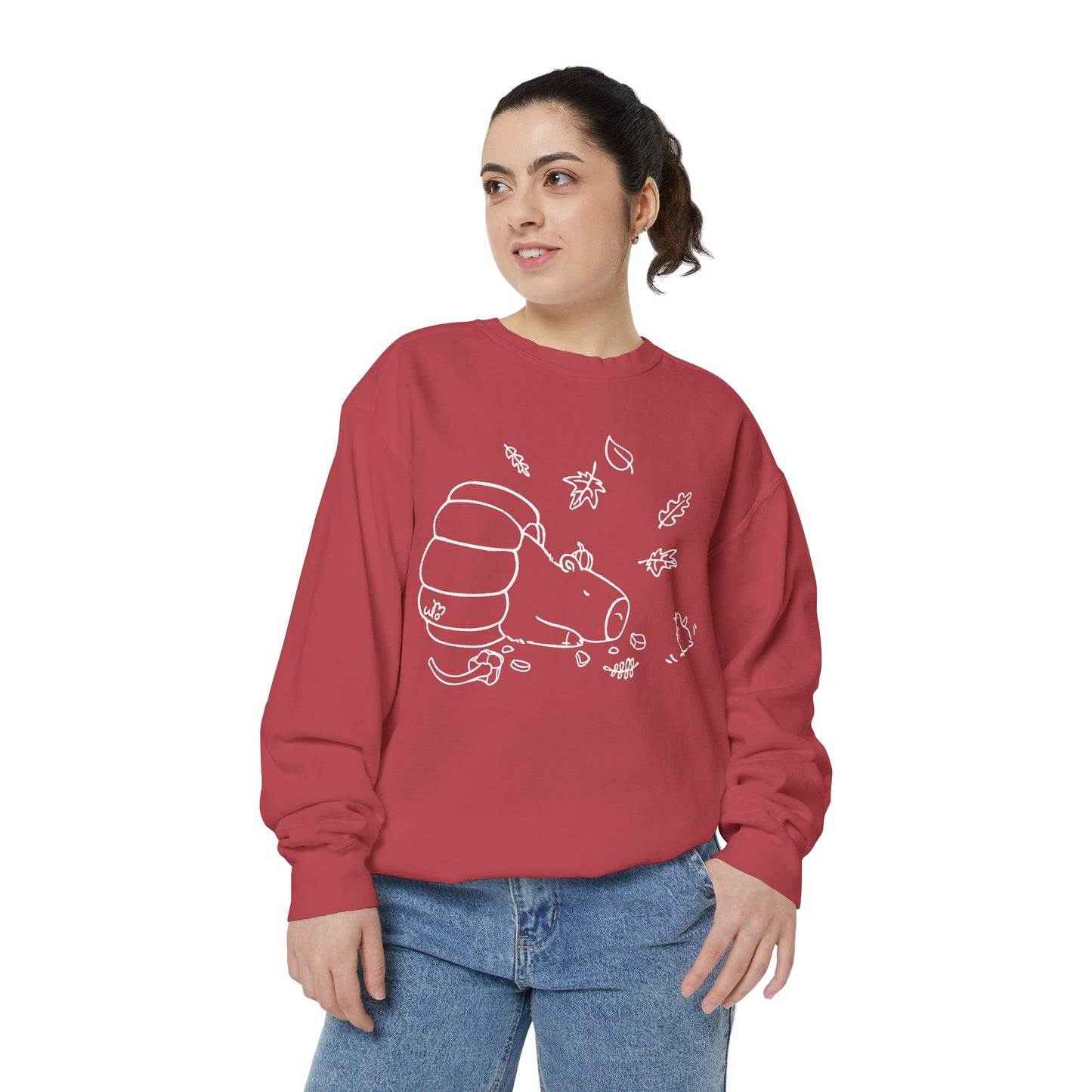 Sleeping Capybara & Friend Sweatshirt | Unisex Garment-Dyed Sweatshirt