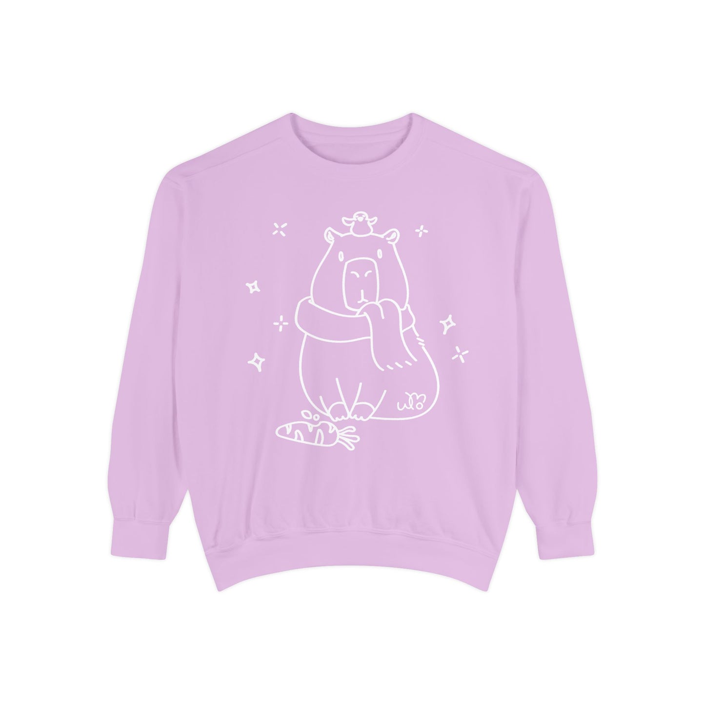 Snacking Capybara & Friend Sweatshirt | Unisex Garment-Dyed Sweatshirt