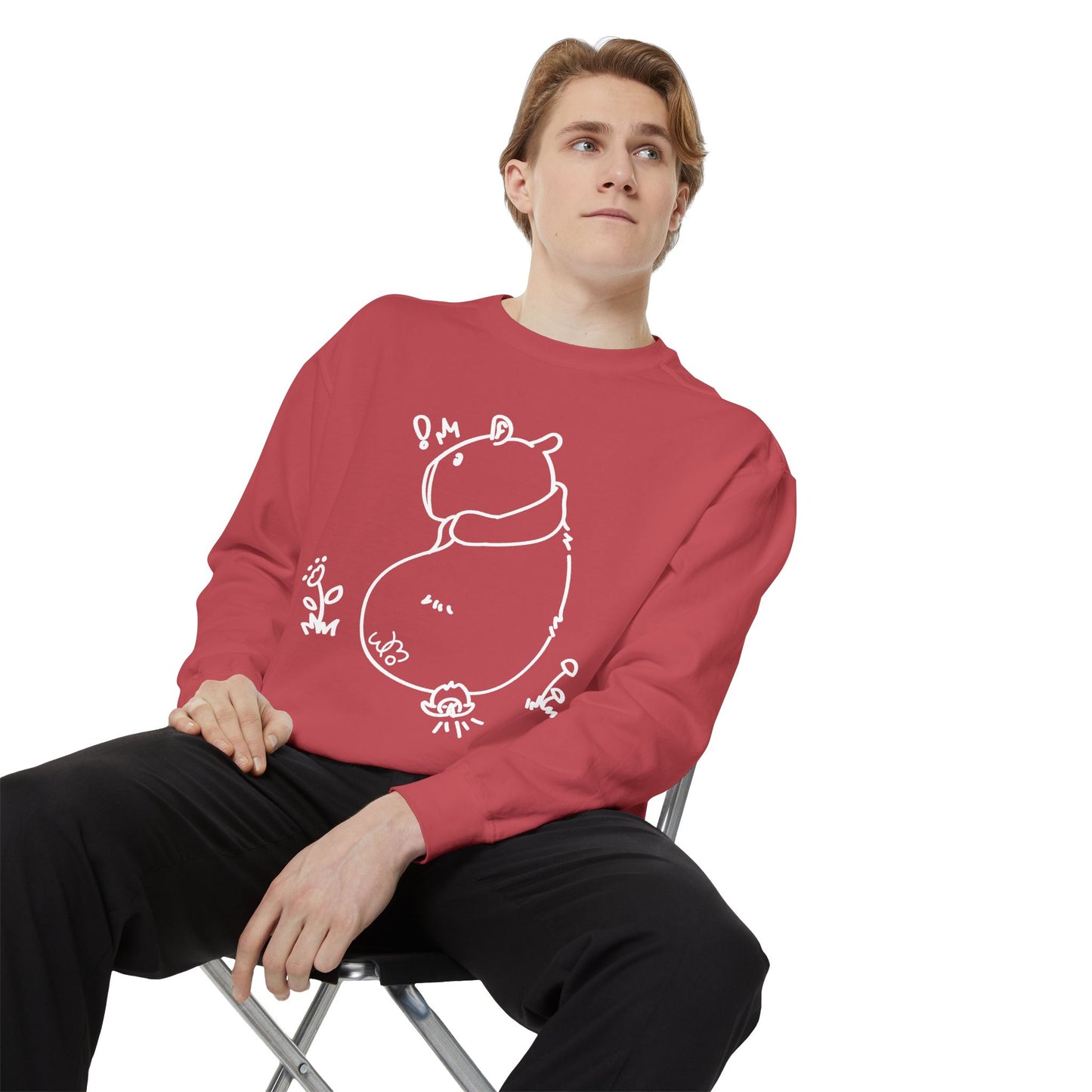 Sitting Capybara & Friend Sweatshirt | Unisex Garment-Dyed Sweatshirt