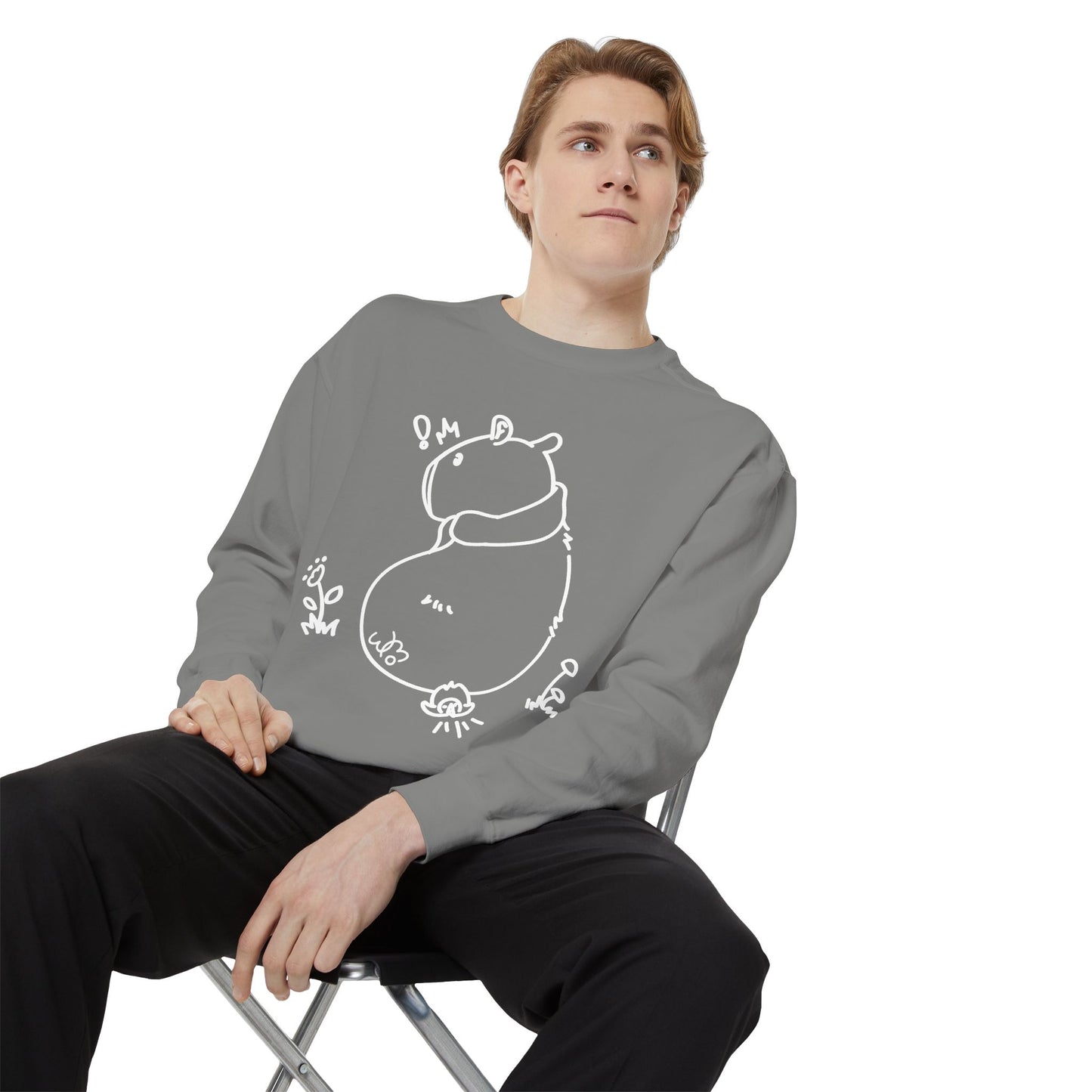 Sitting Capybara & Friend Sweatshirt | Unisex Garment-Dyed Sweatshirt