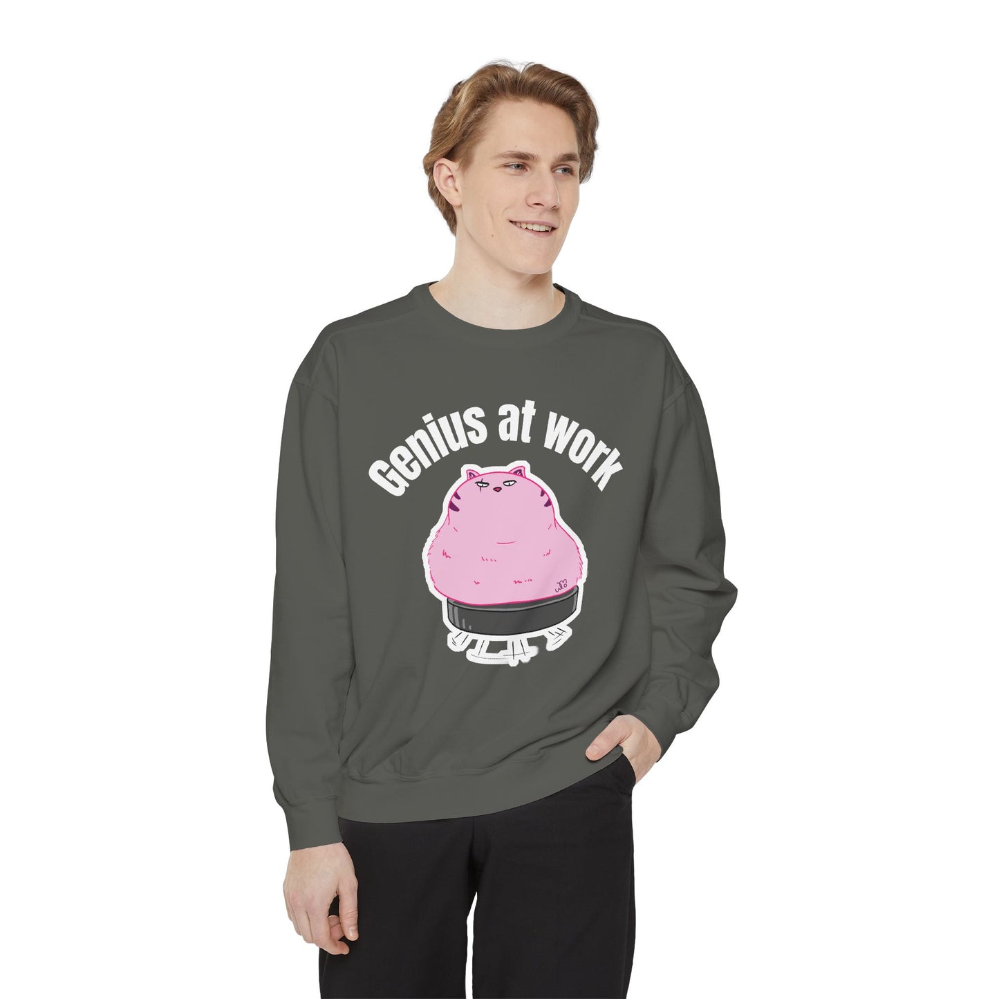 Genius at Work Smart Work 101 Sweatshirt | Unisex Garment-Dyed Sweatshirt