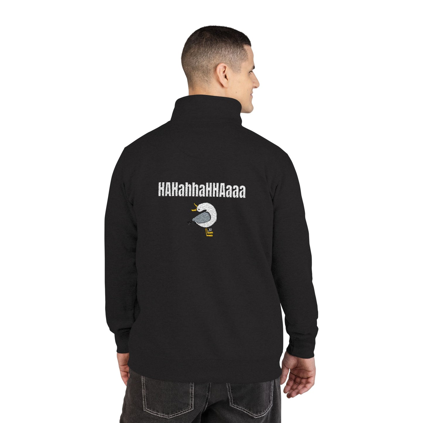 HAHahhaHHAaaa Laughing Seagull Unisex Fleece Pullover (Embroidery)